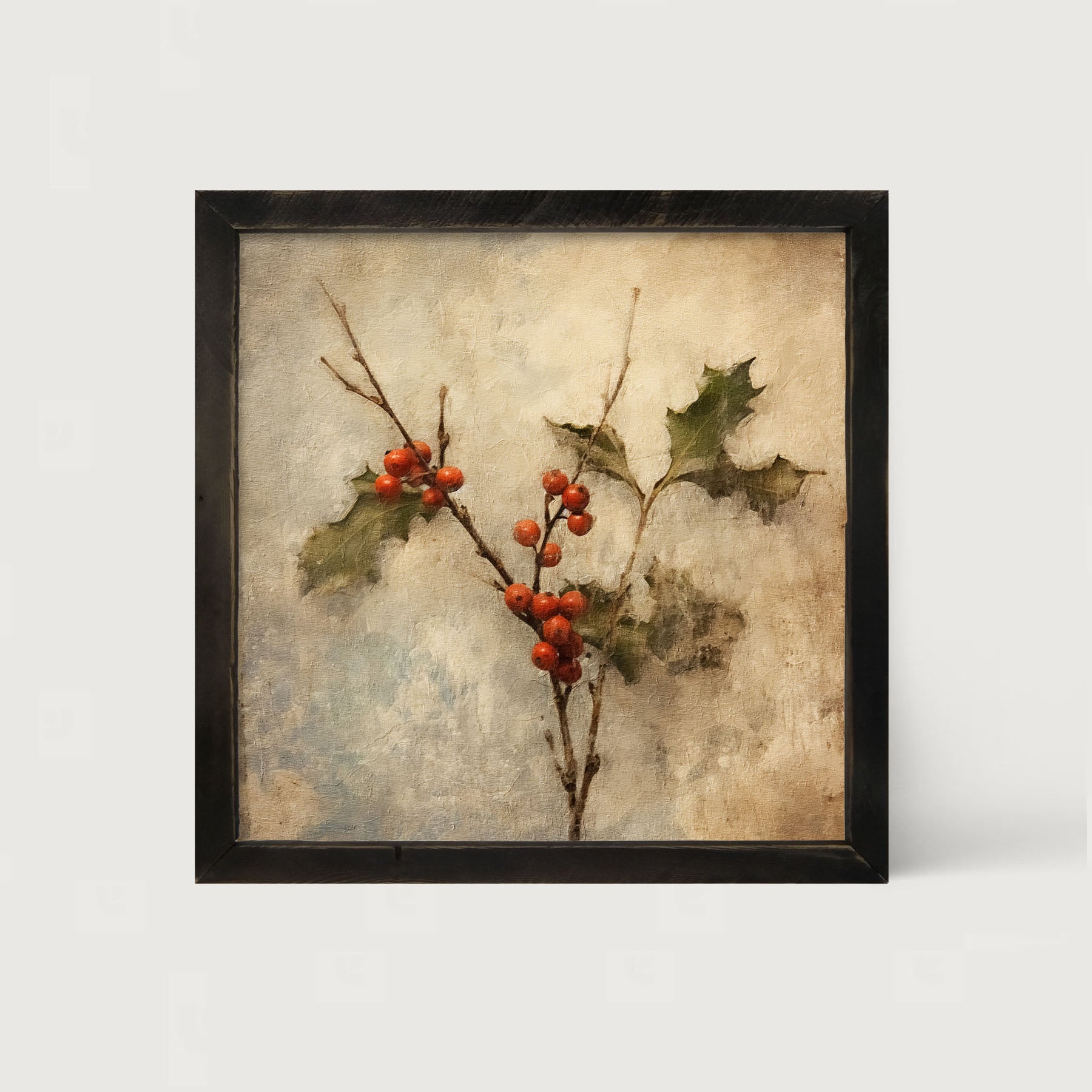 Holly stem - Framed art