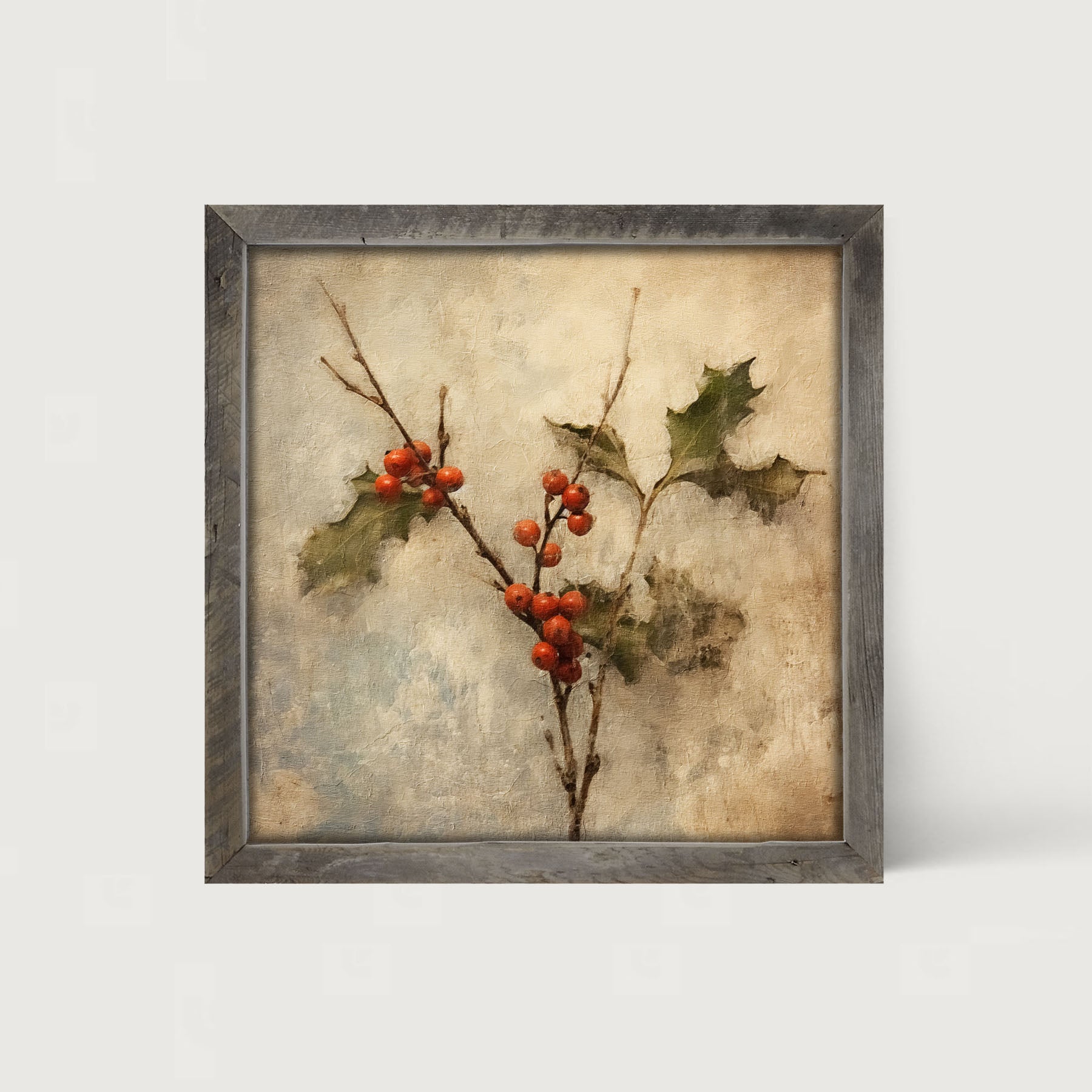 Holly stem - Framed art