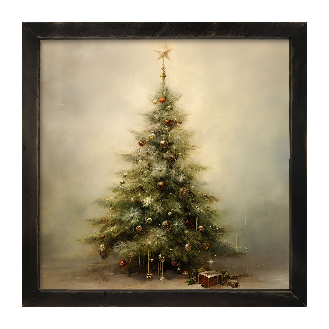 Christmas tree with star - Square - Framed art