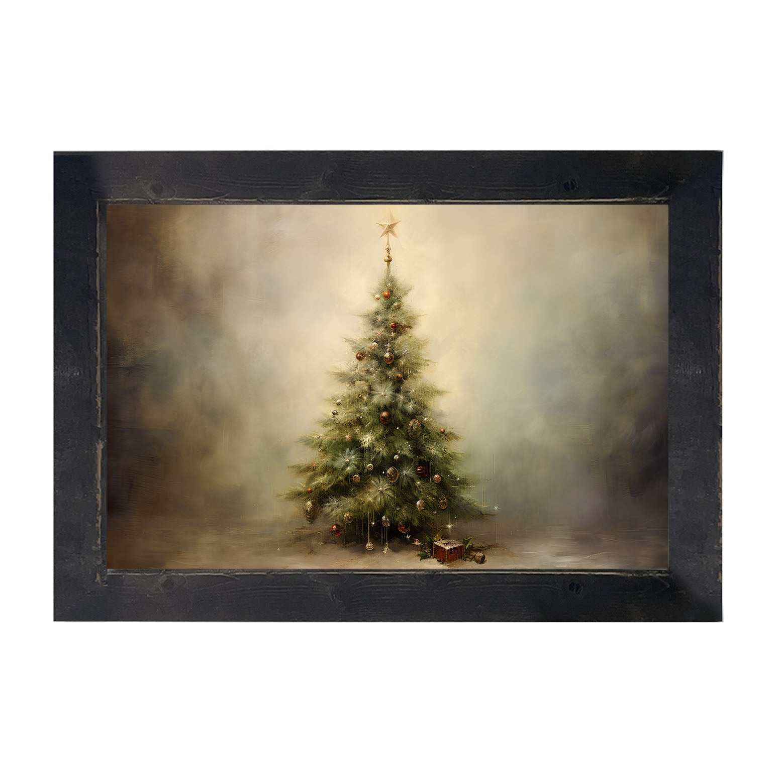 Christmas tree with star - Horizontal - Framed art