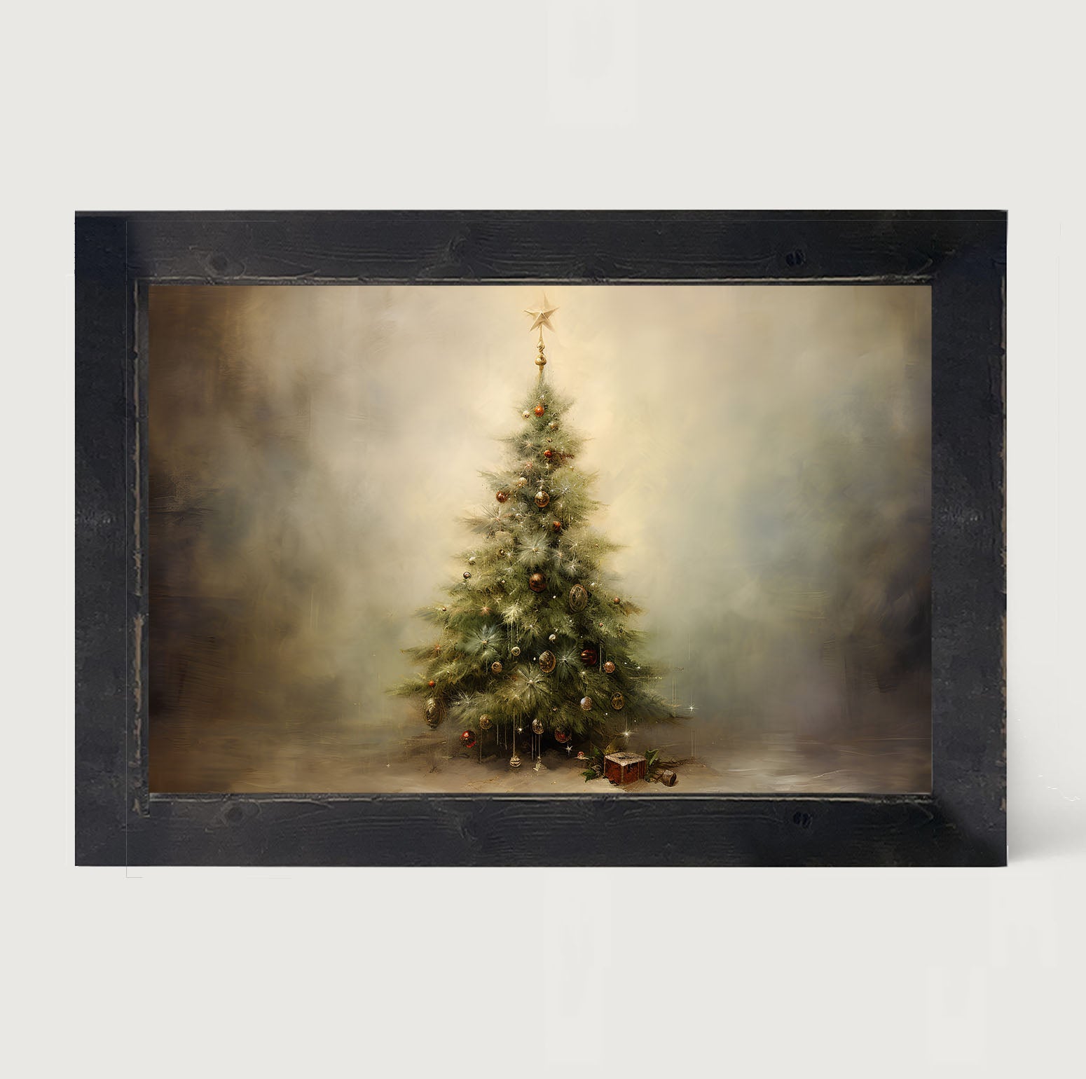 Christmas tree with star - Horizontal - Framed art