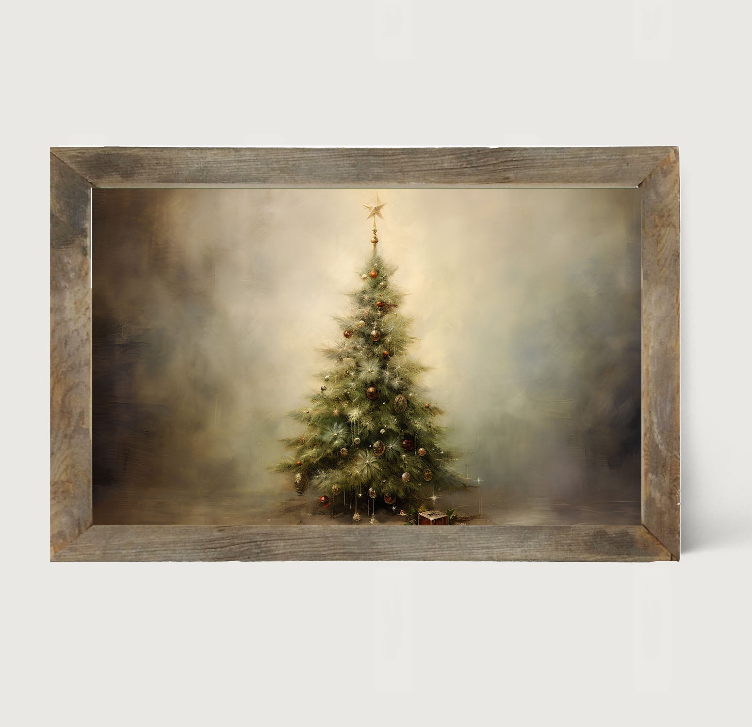 Christmas tree with star - Horizontal - Framed art