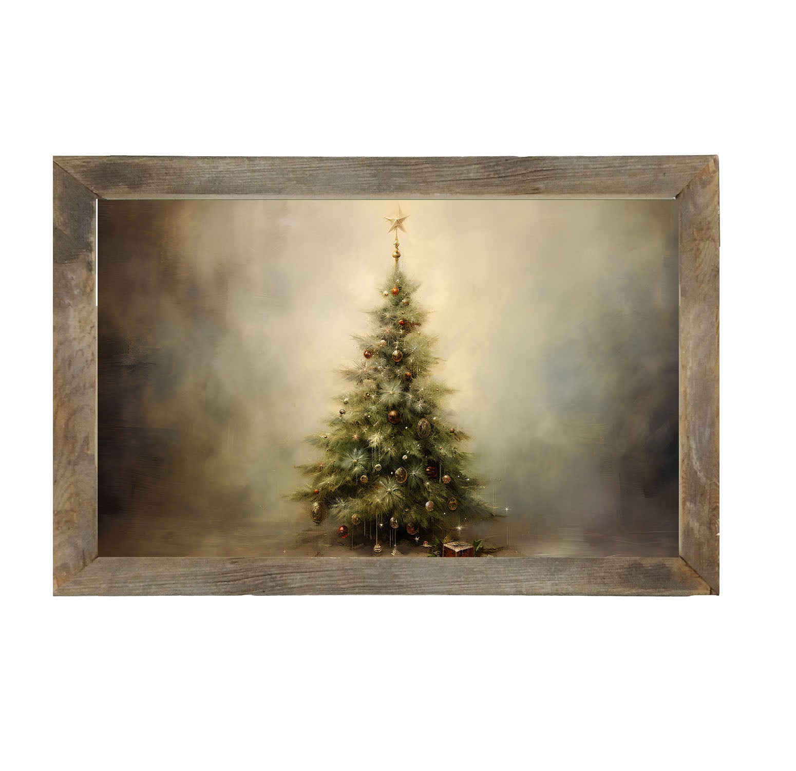 Christmas tree with star - Horizontal - Framed art