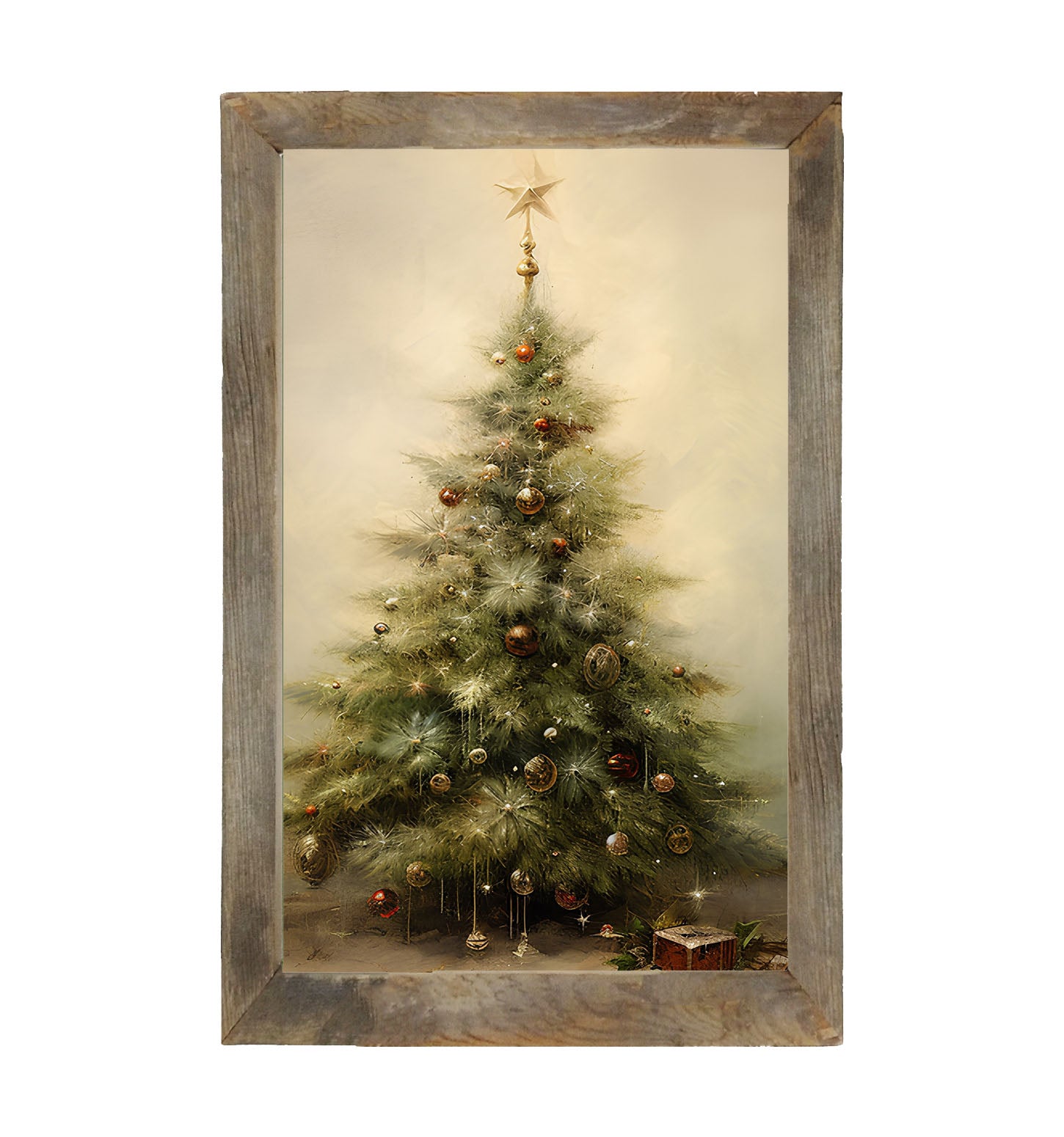 Christmas tree with star - Vertical - Framed art