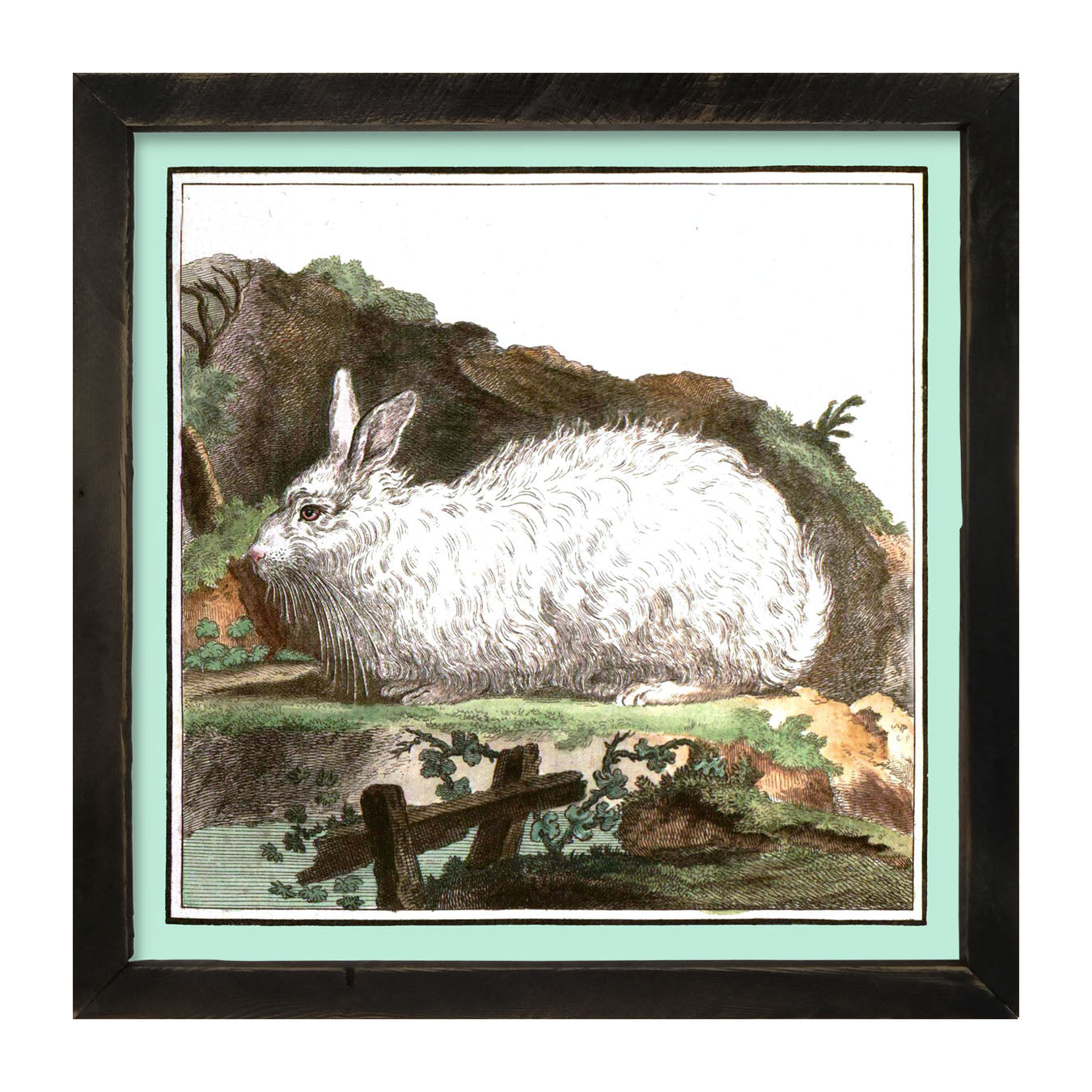 Vintage White Bunny - Framed art