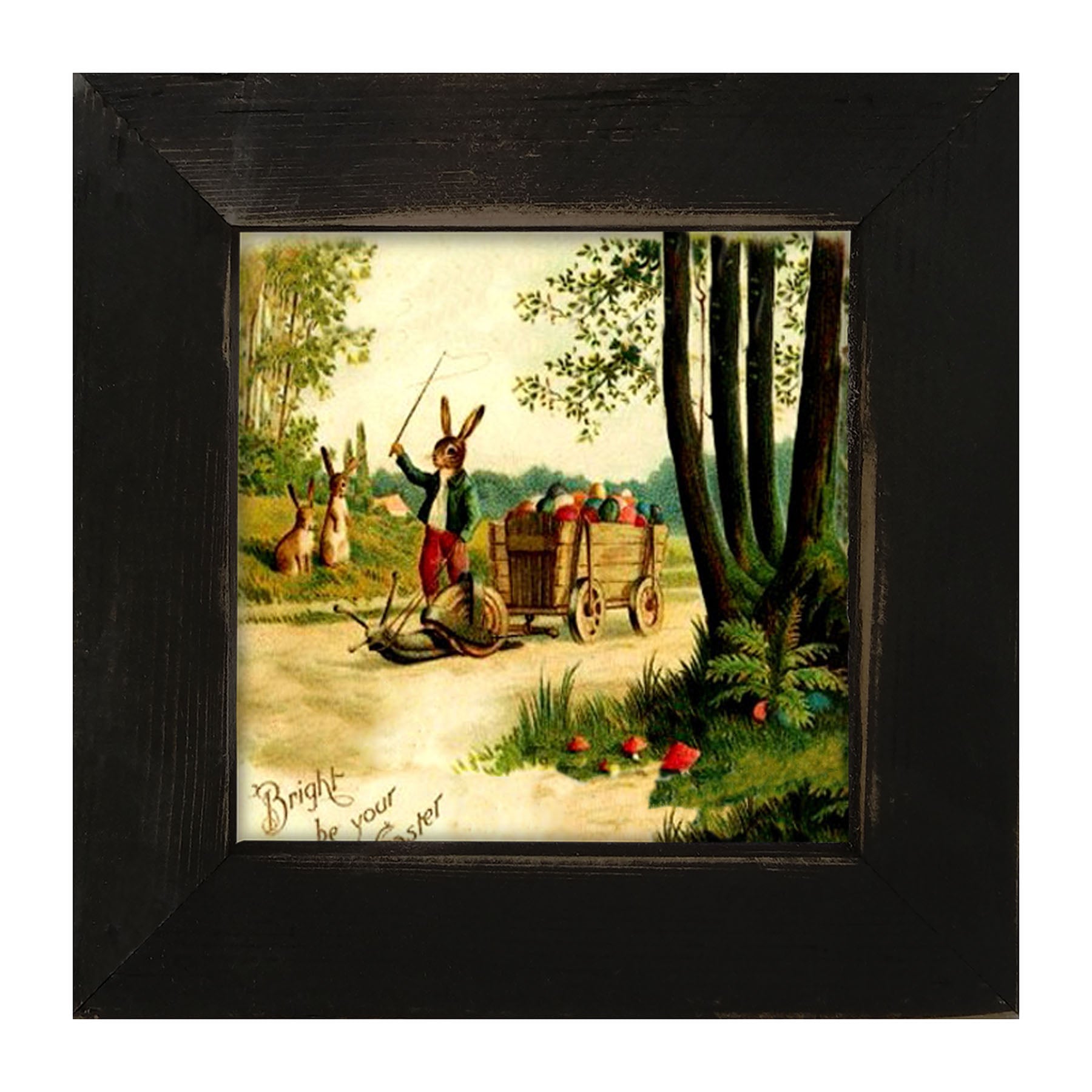Bunny on a Snail - Framed art