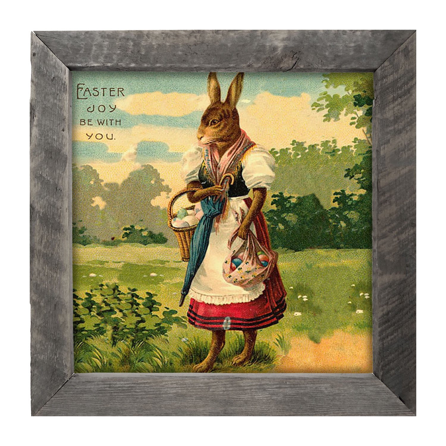Mother Bunny with Eggs - Framed art