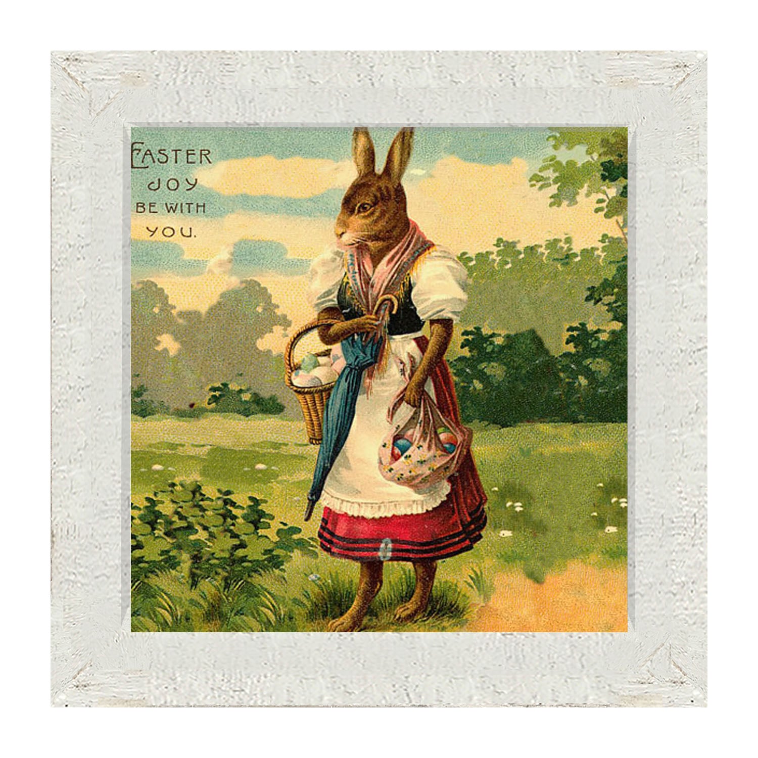 Mother Bunny with Eggs - Framed art