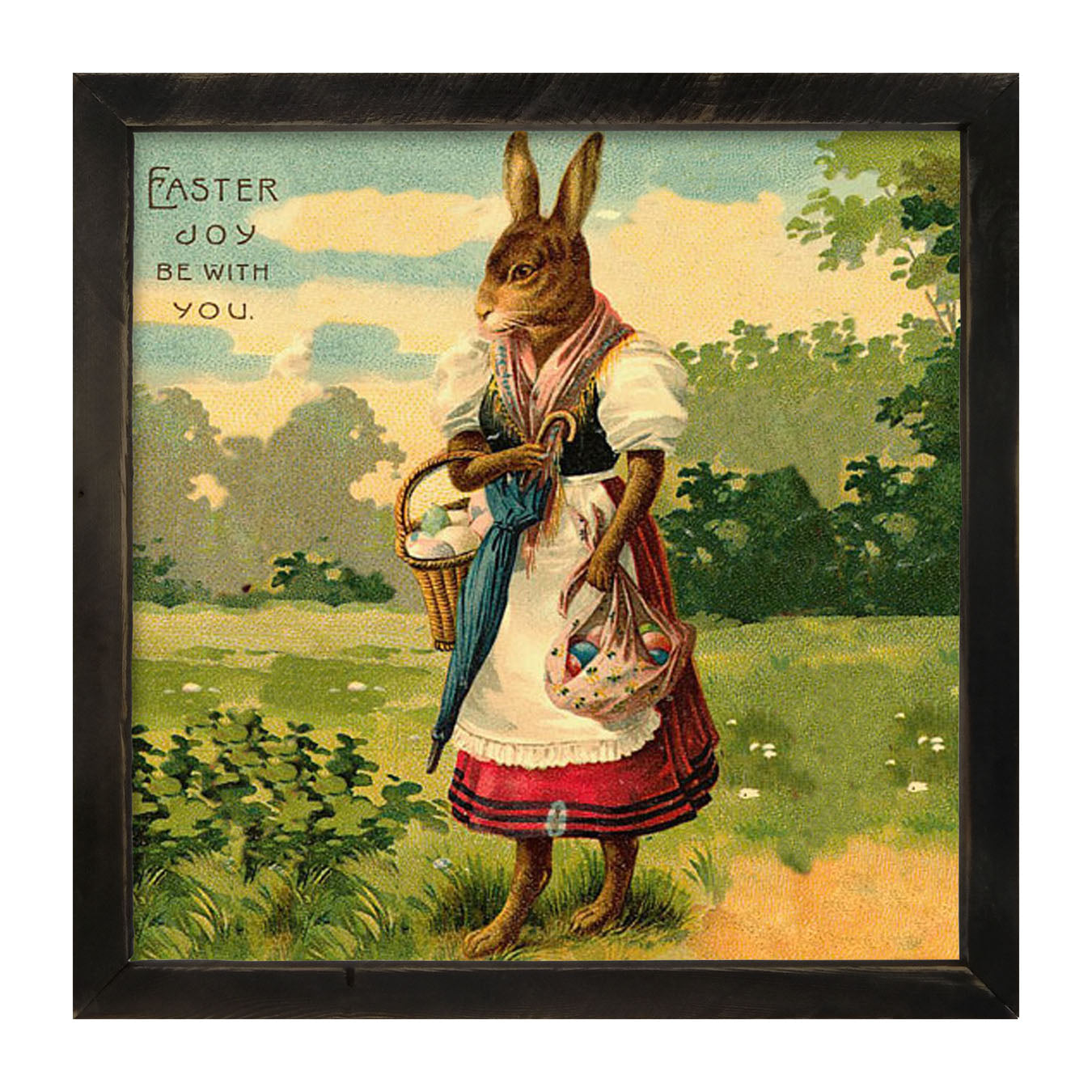 Mother Bunny with Eggs - Framed art