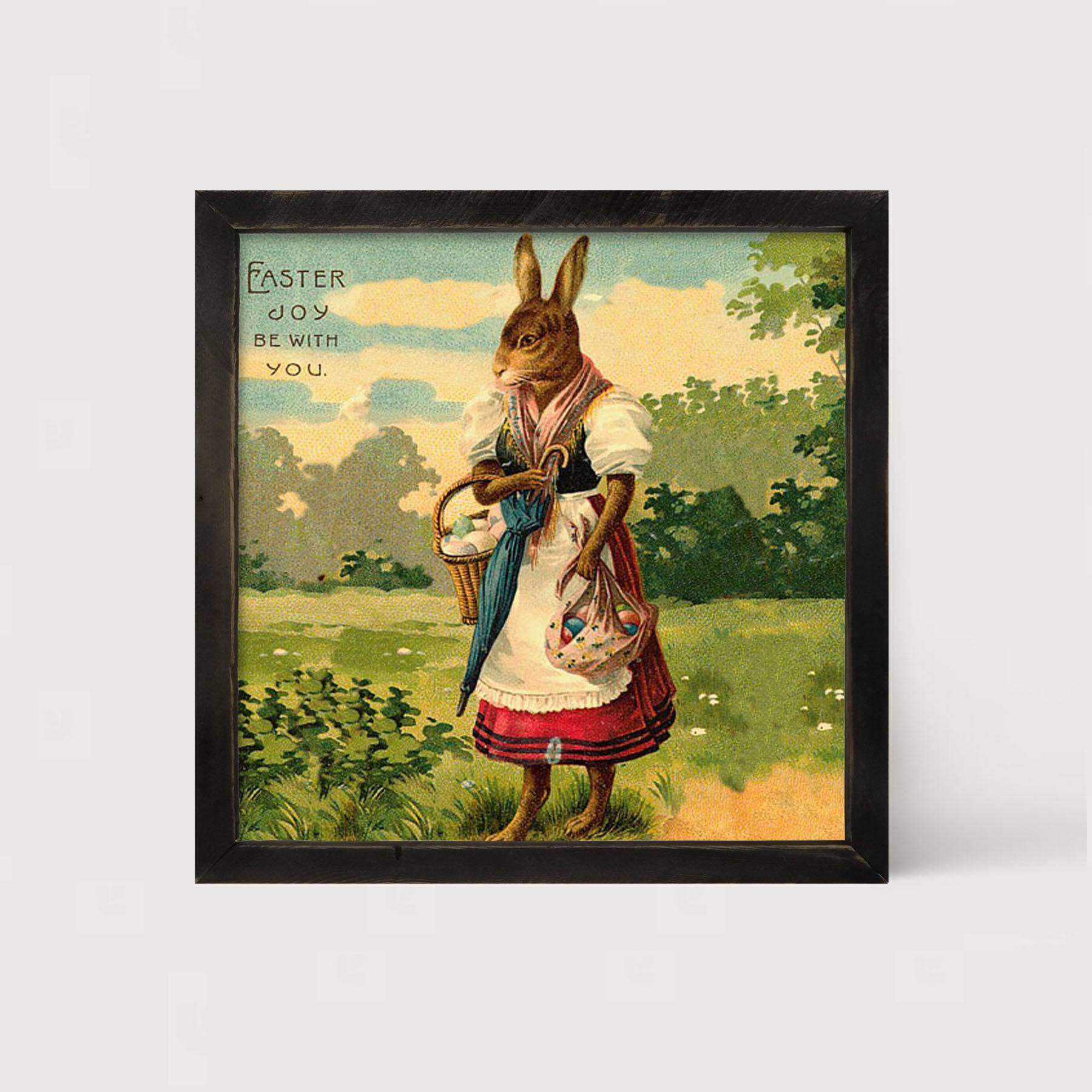 Mother Bunny with Eggs - Framed art