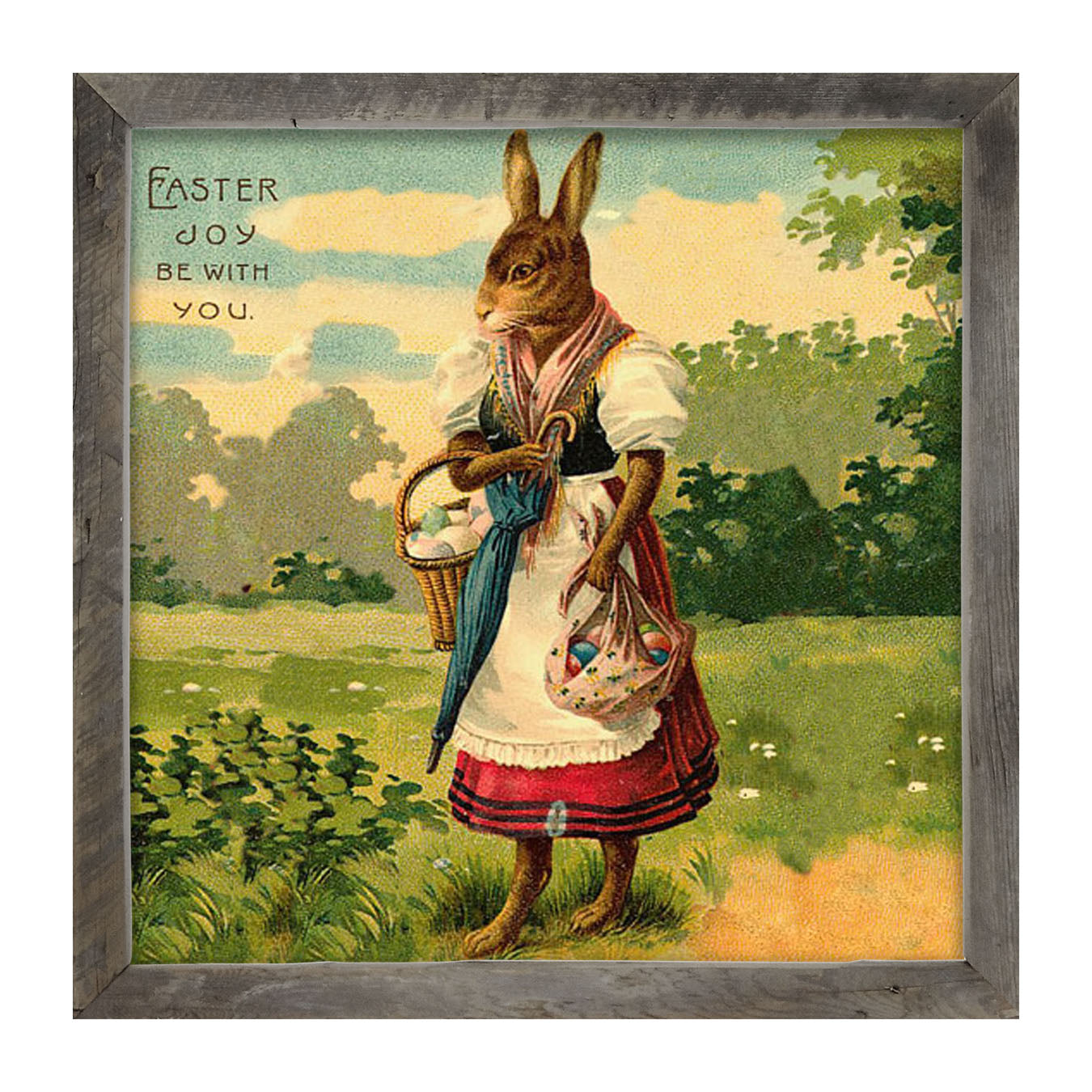 Mother Bunny with Eggs - Framed art