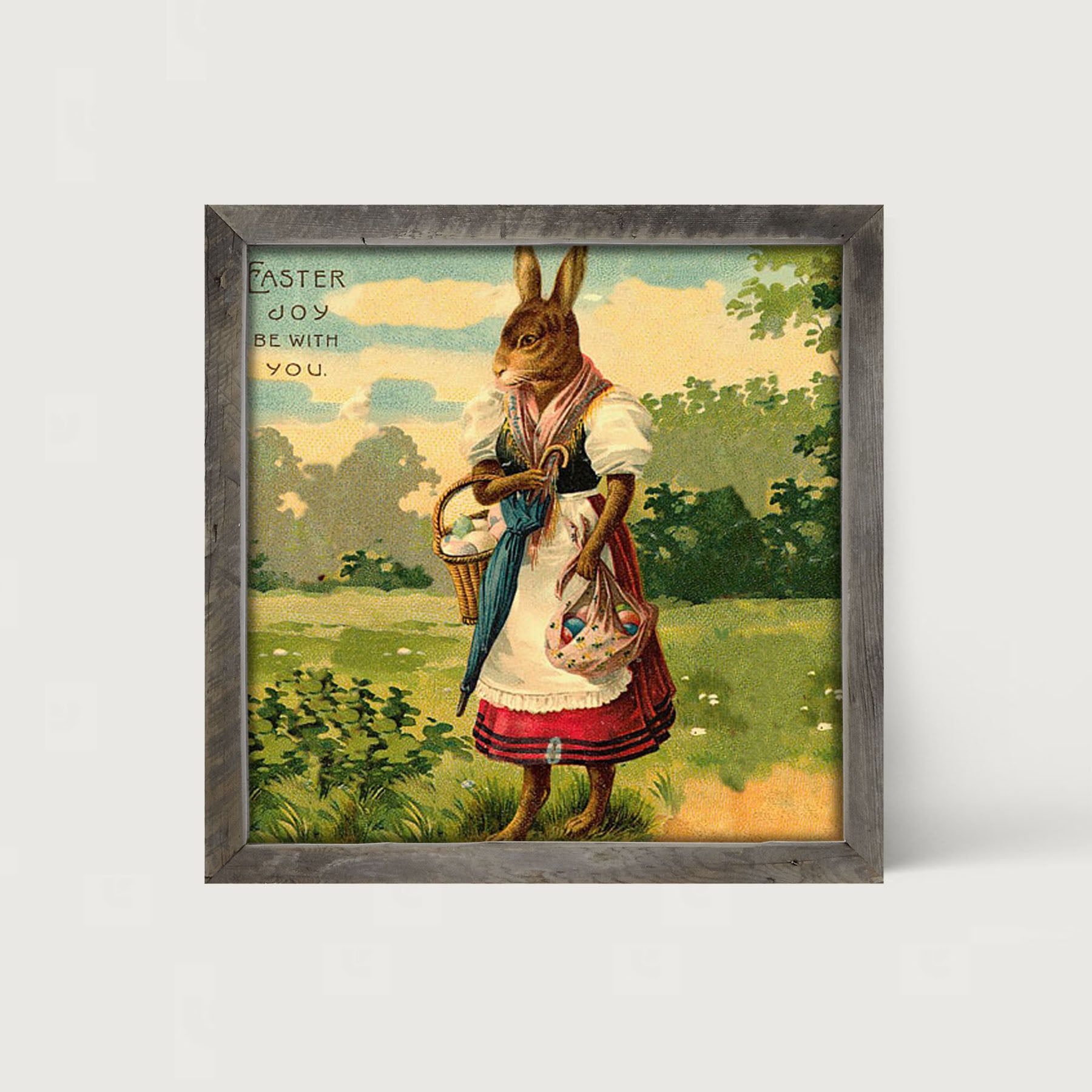 Mother Bunny with Eggs - Framed art