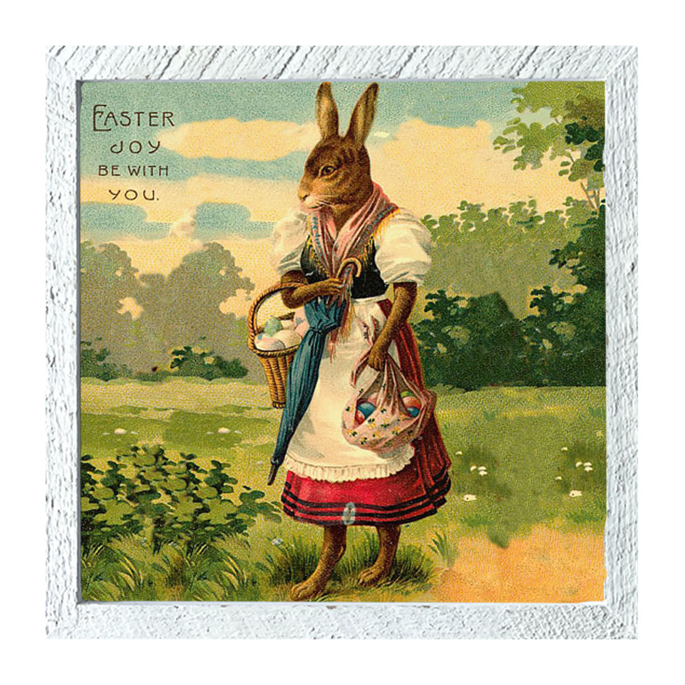 Mother Bunny with Eggs - Framed art