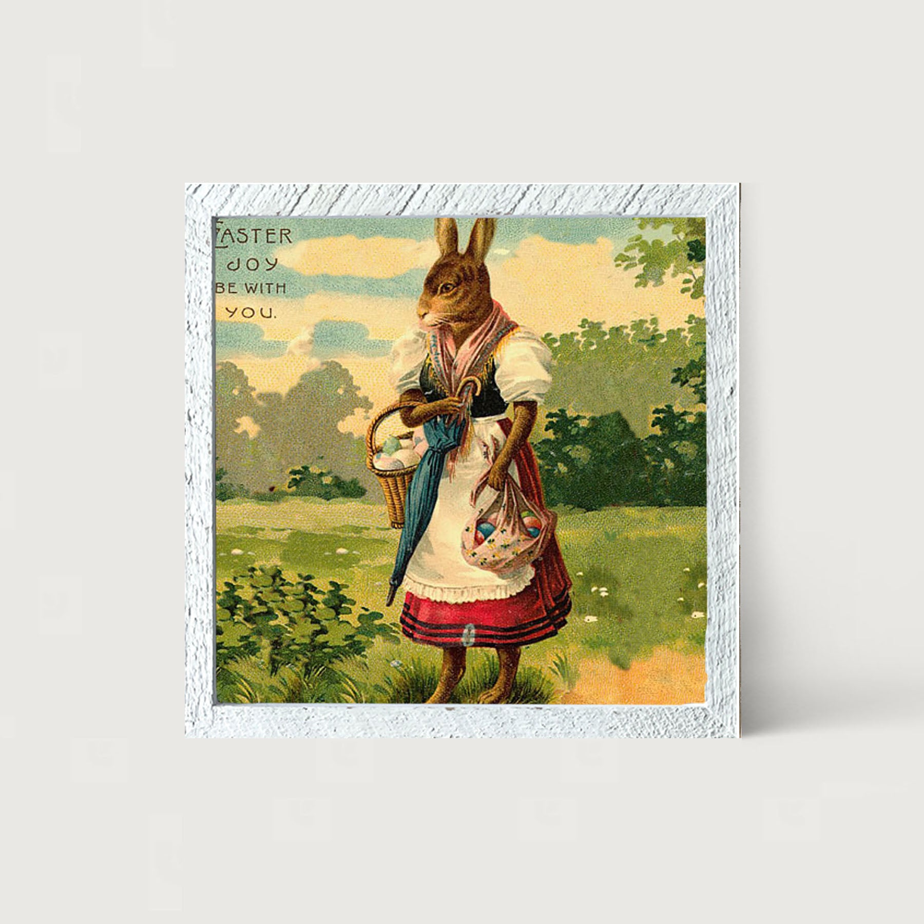 Mother Bunny with Eggs - Framed art