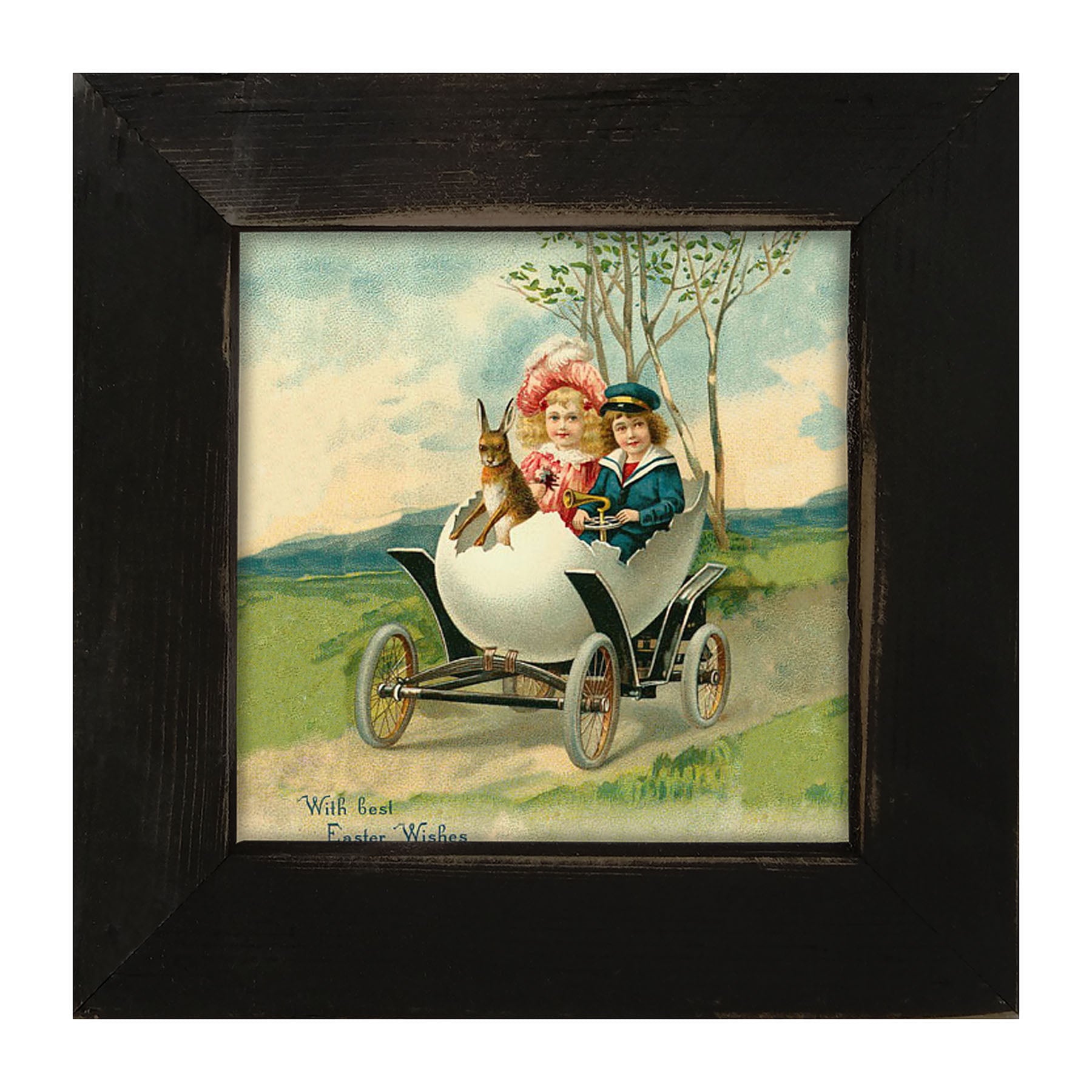 Couple in an Egg Car - Framed art