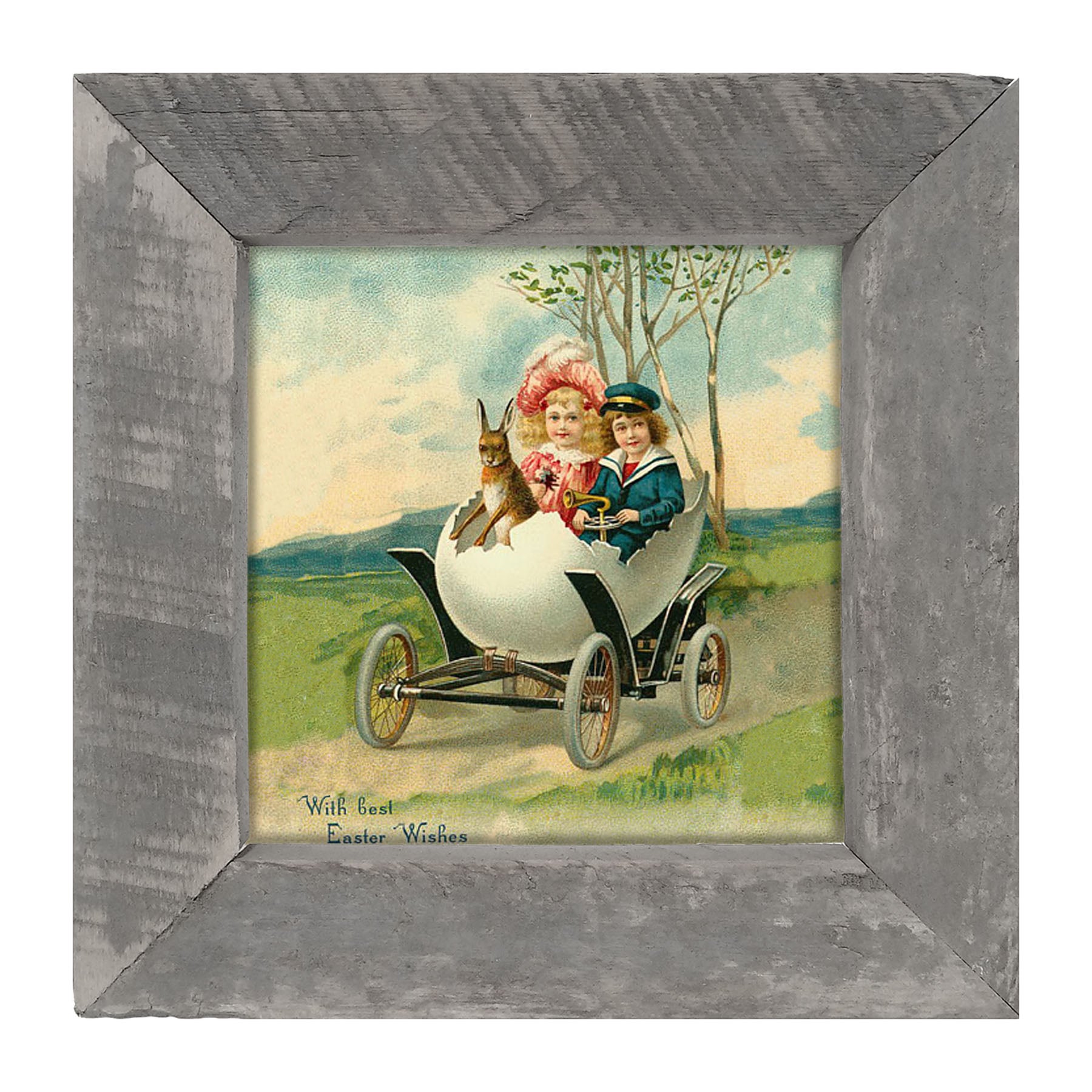 Couple in an Egg Car - Framed art