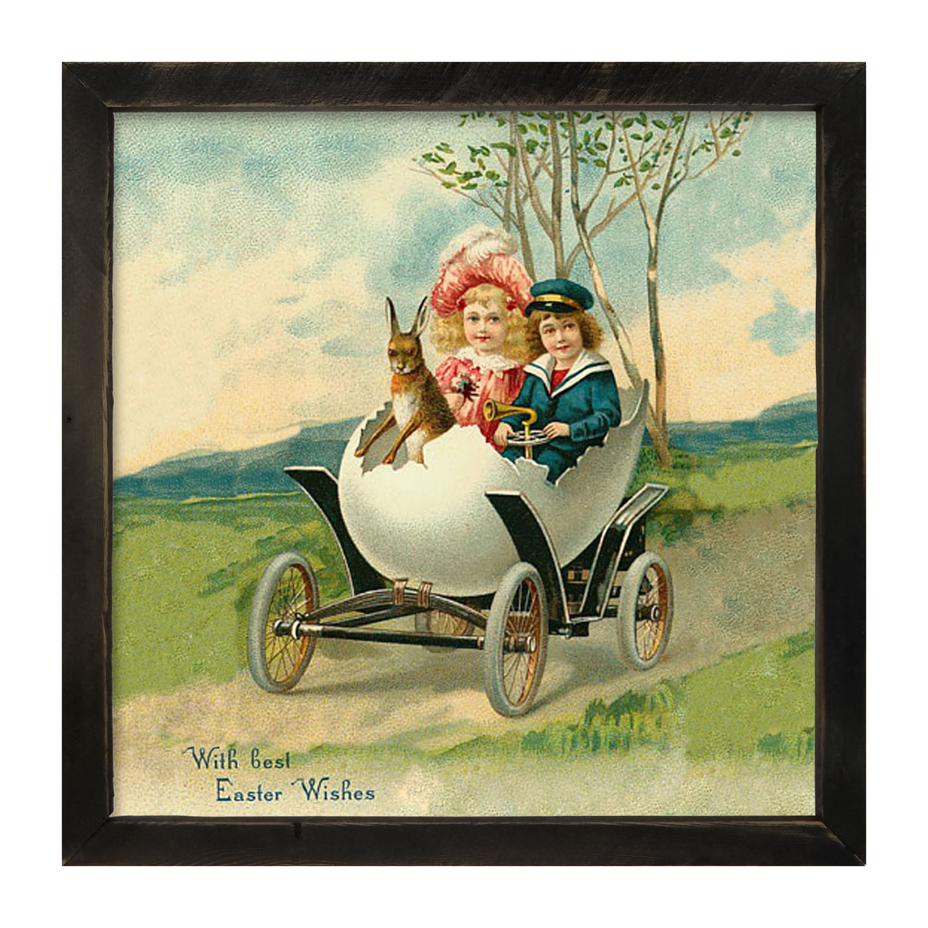 Couple in an Egg Car - Framed art