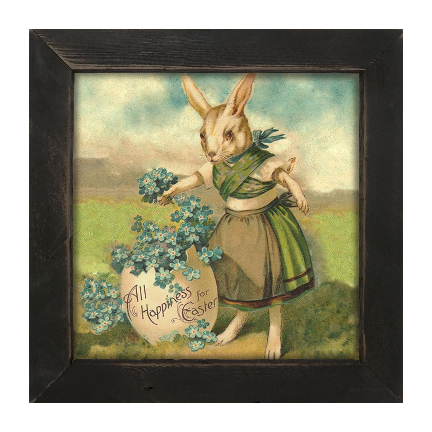 Bunny with Clovers - Framed art