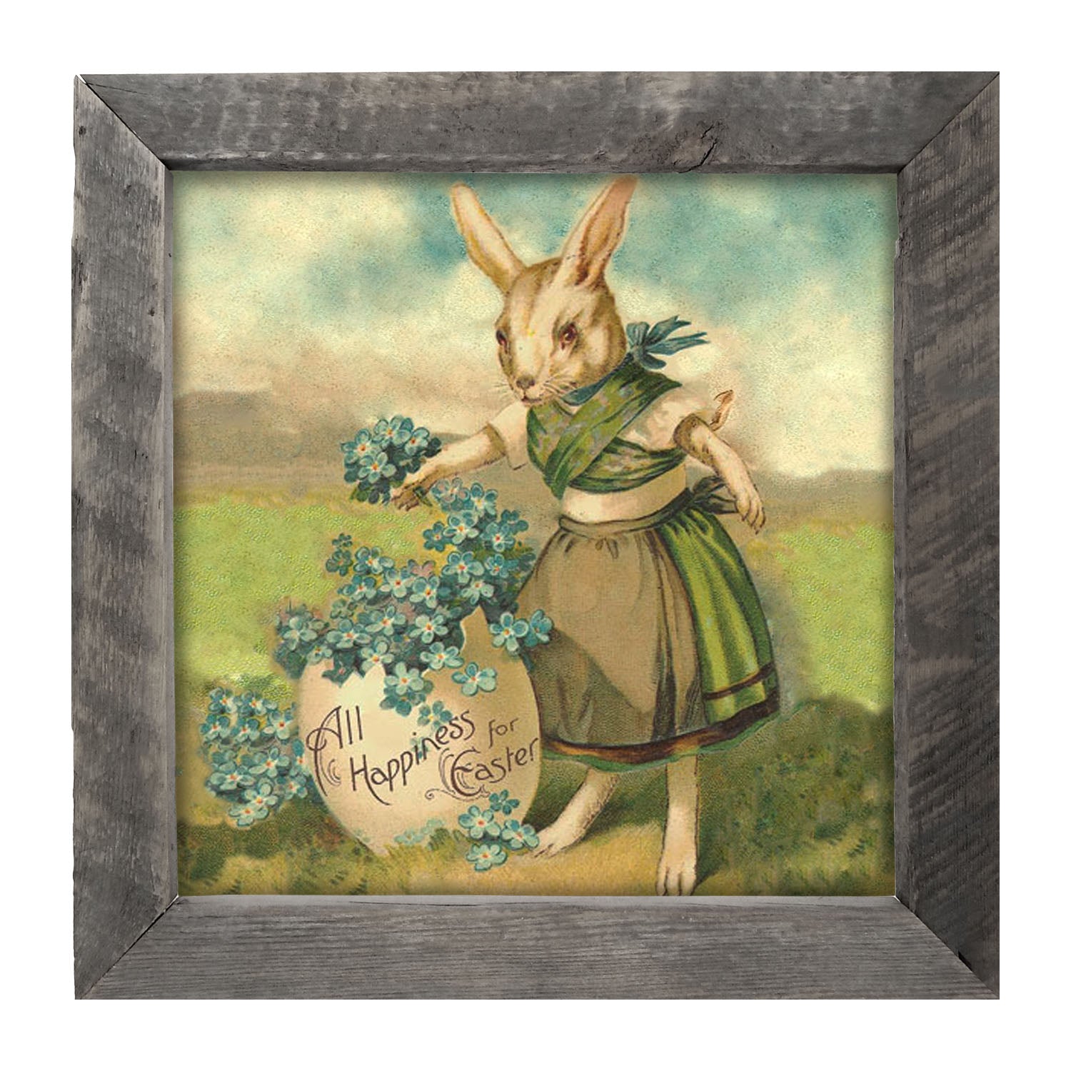 Bunny with Clovers - Framed art