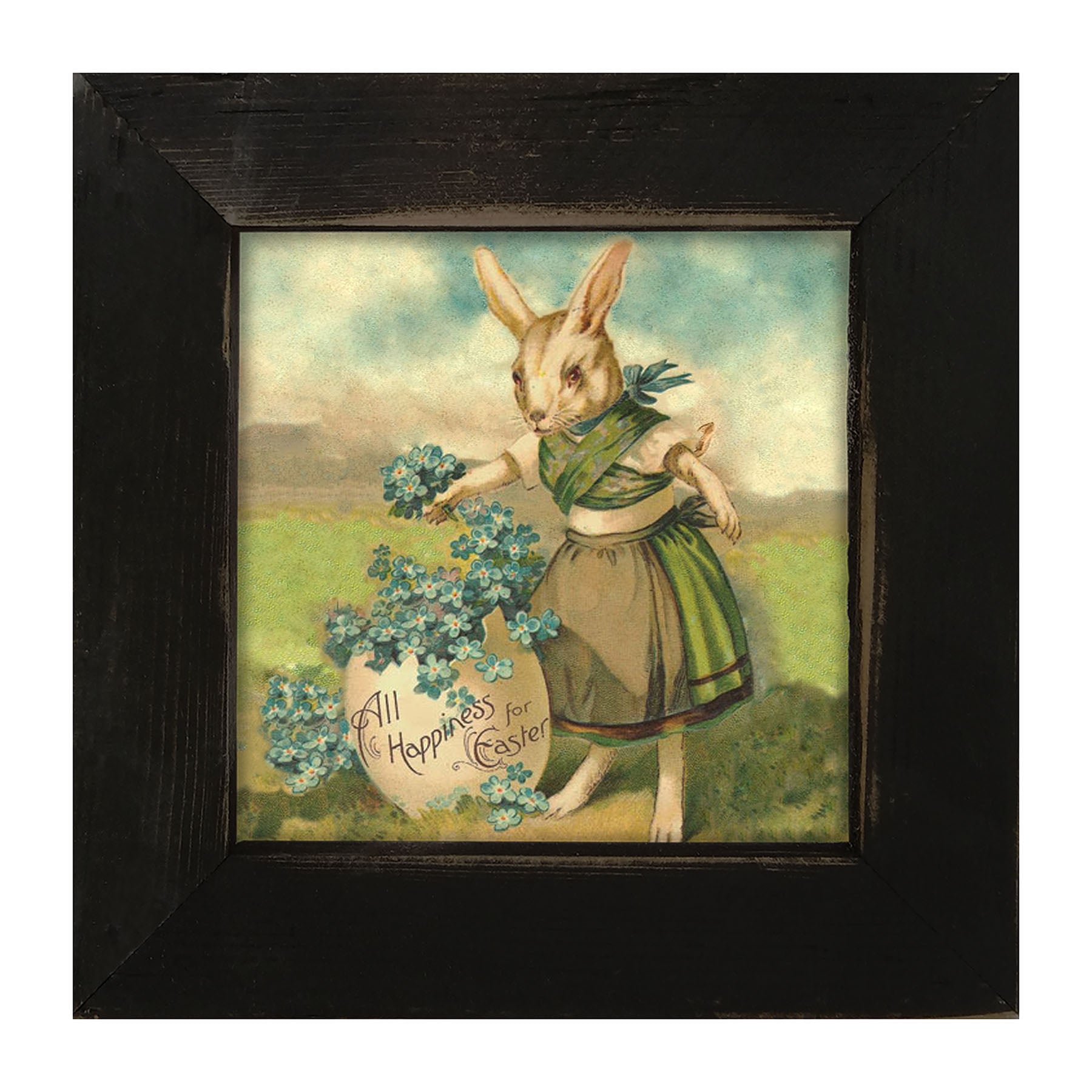 Bunny with Clovers - Framed art