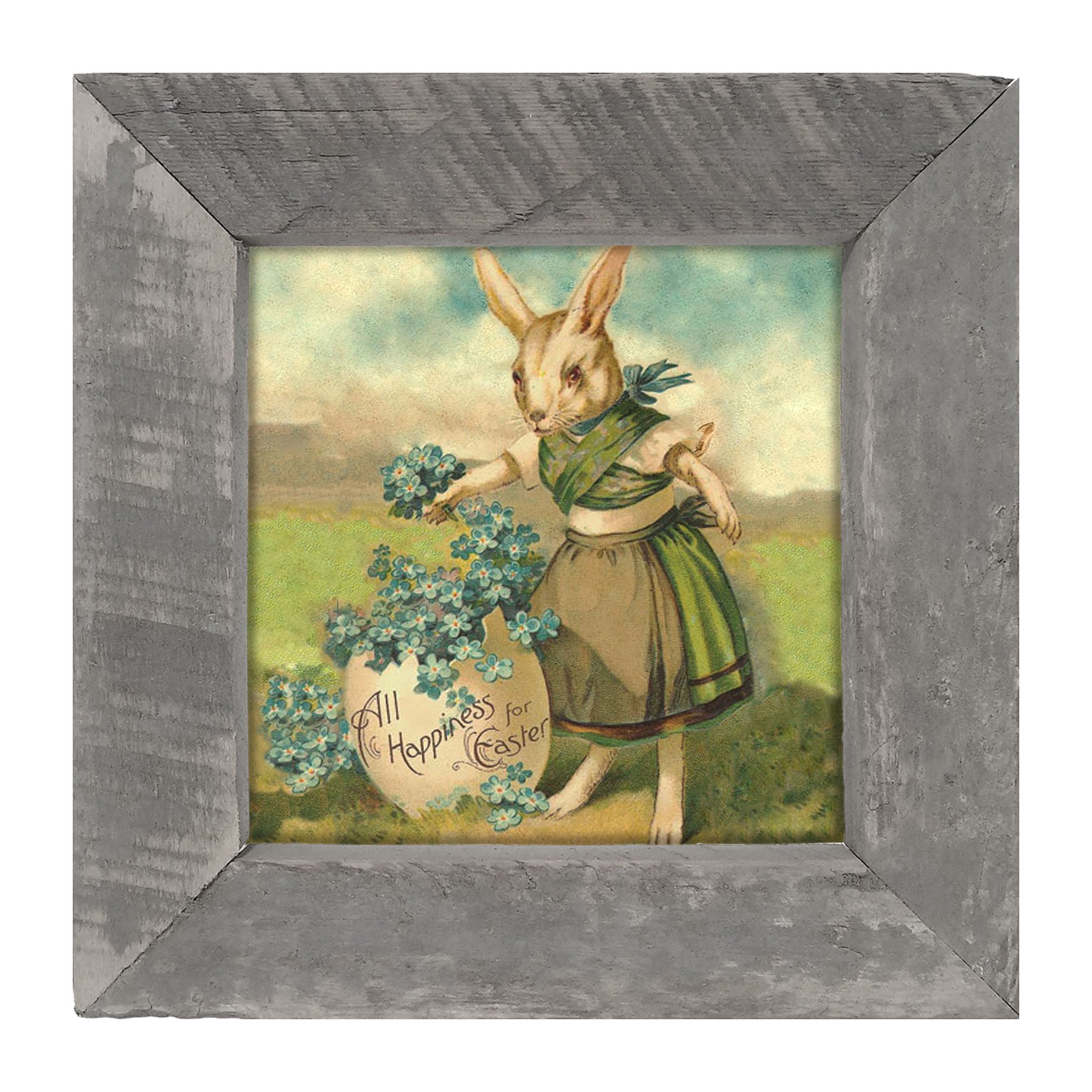 Bunny with Clovers - Framed art