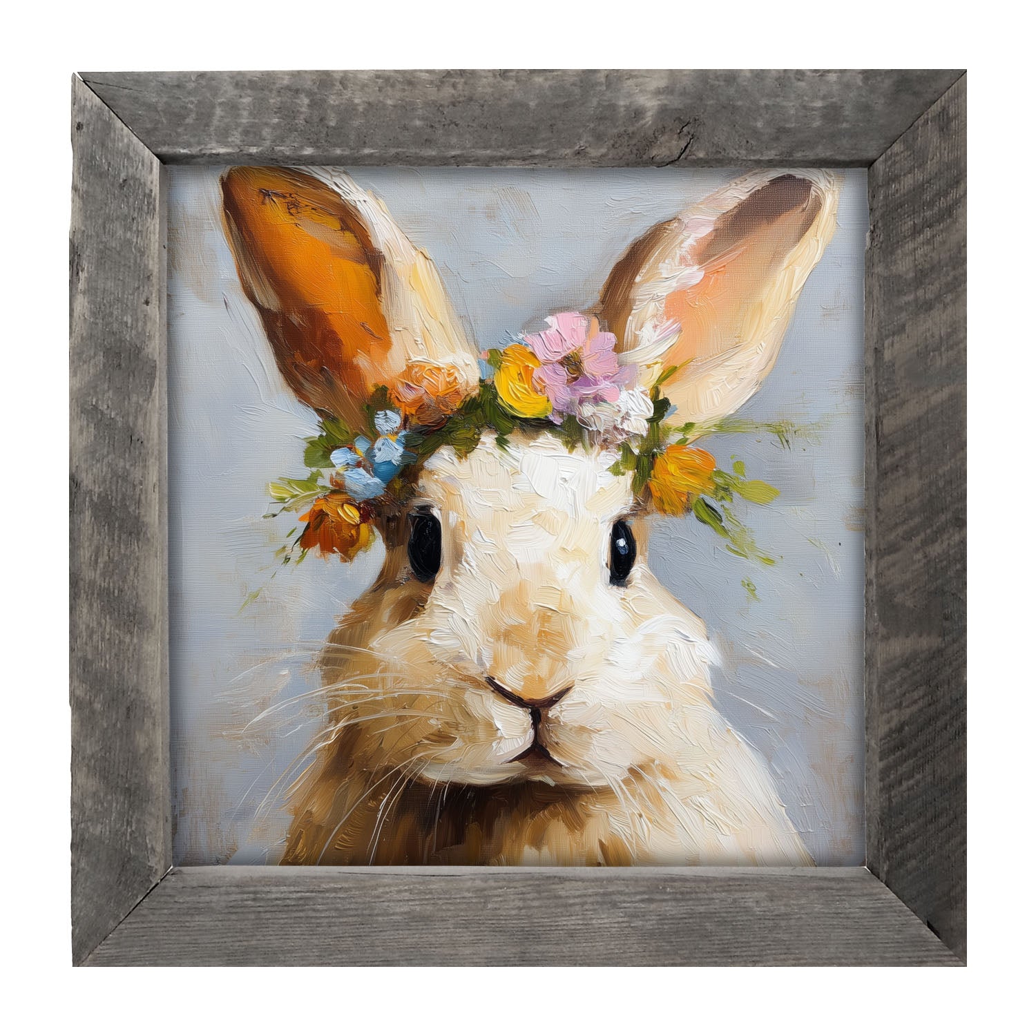 Spring Season Tan Bunny - Framed Art