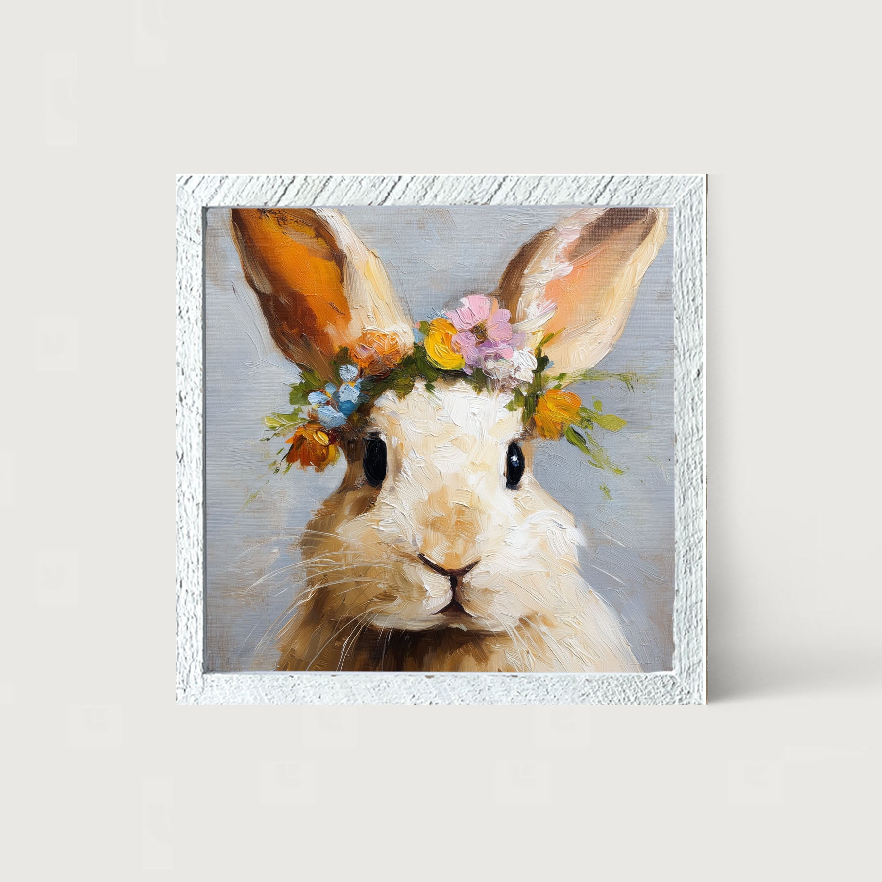 Spring Season Tan Bunny - Framed Art
