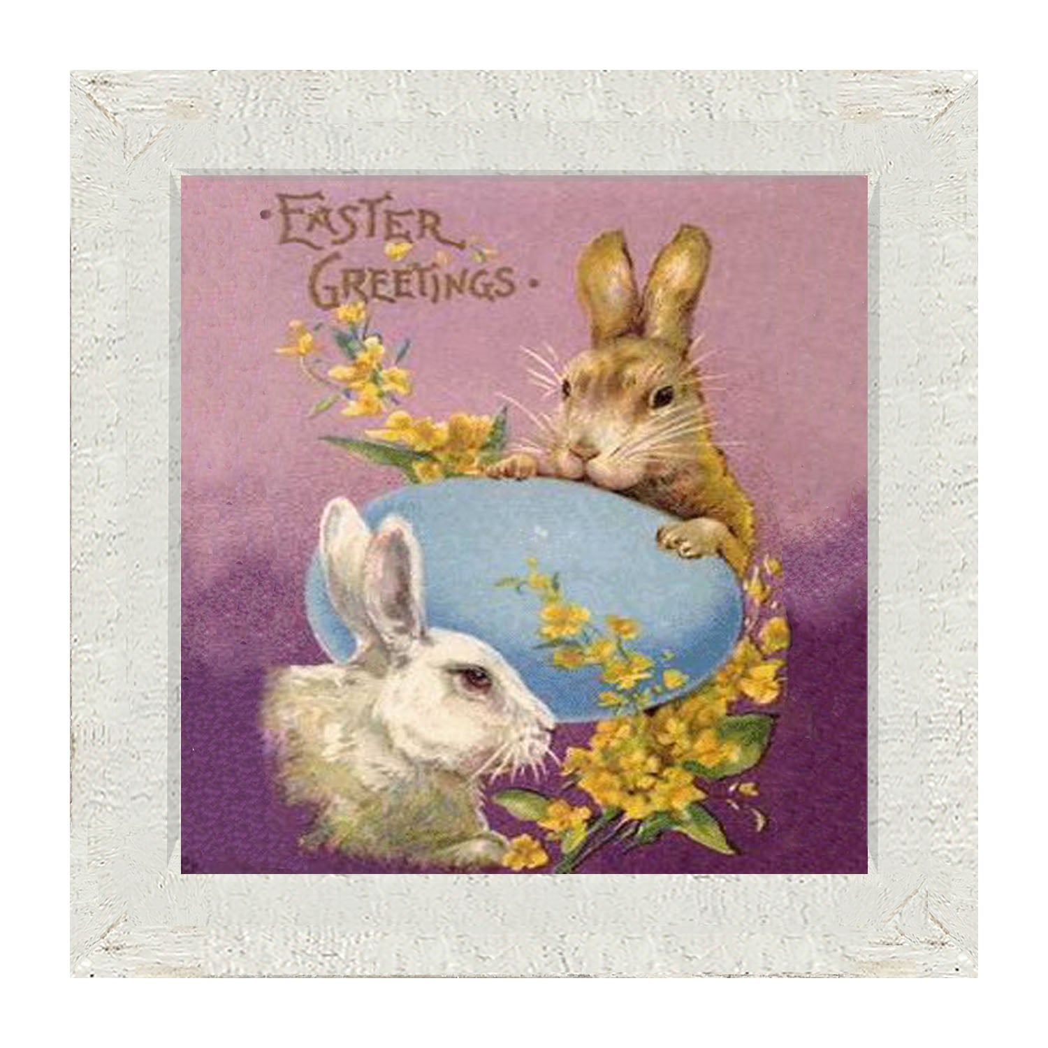 Easter Greetings Bunnies - Framed art