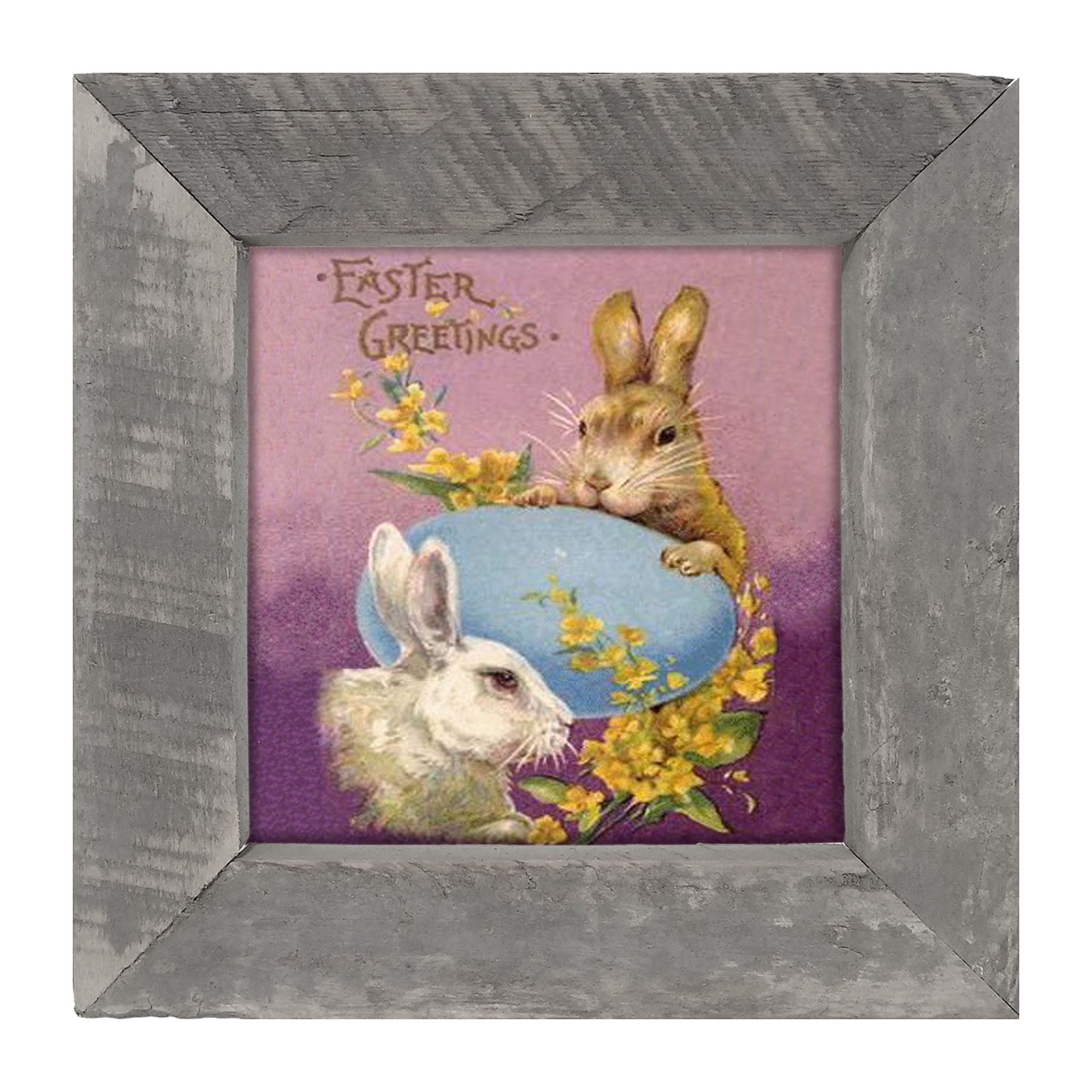 Easter Greetings Bunnies - Framed art