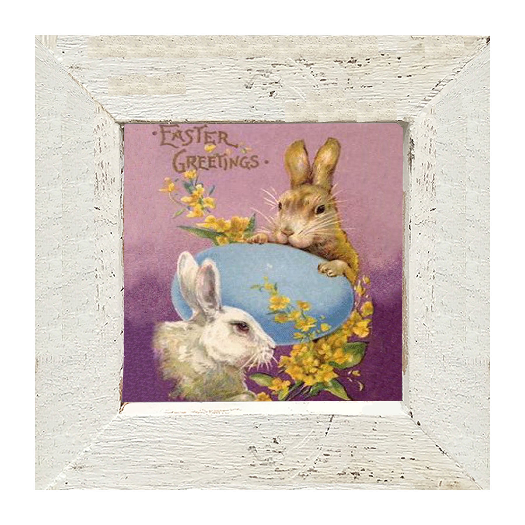 Easter Greetings Bunnies - Framed art