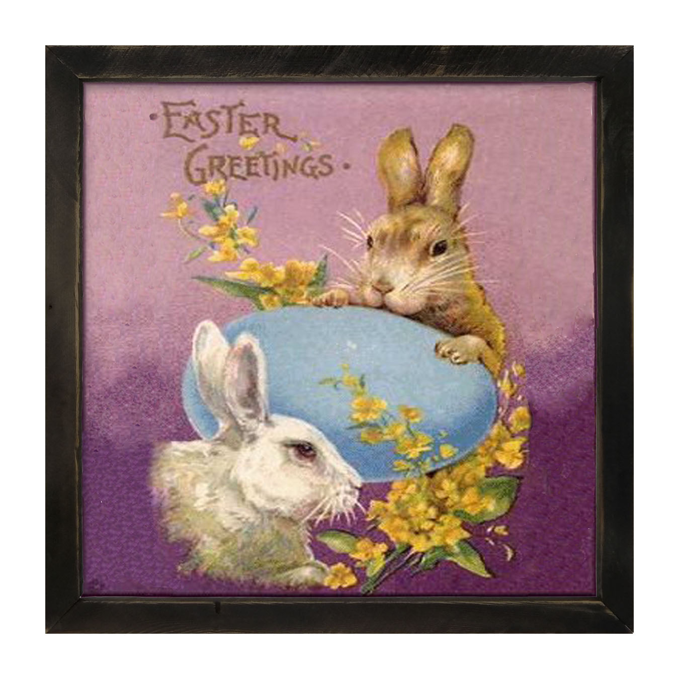 Easter Greetings Bunnies - Framed art