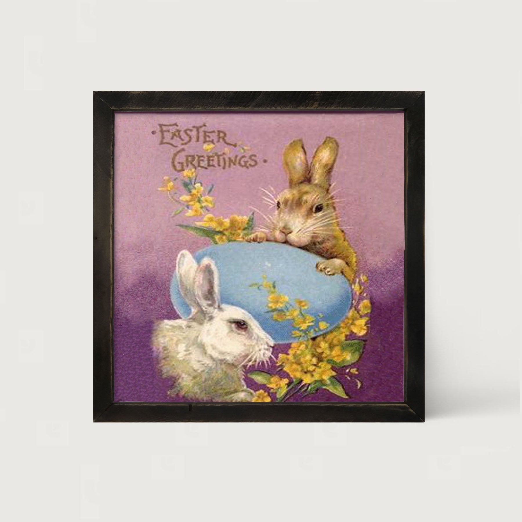Easter Greetings Bunnies - Framed art