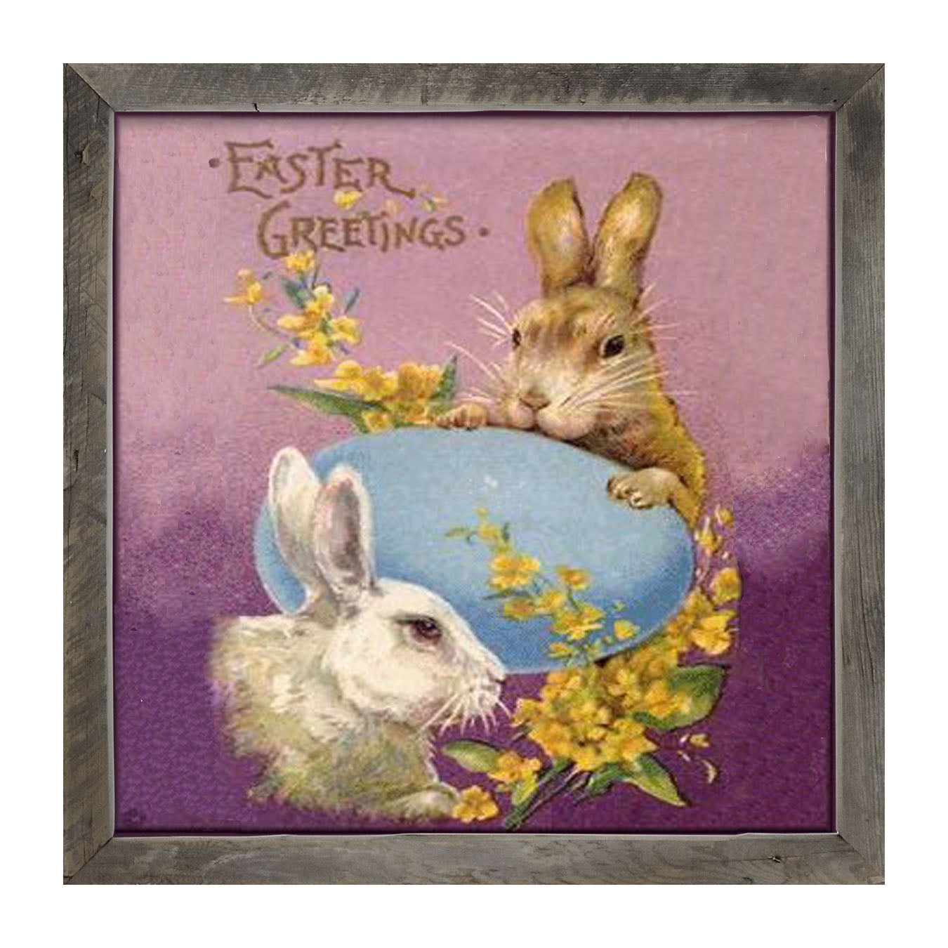 Easter Greetings Bunnies - Framed art