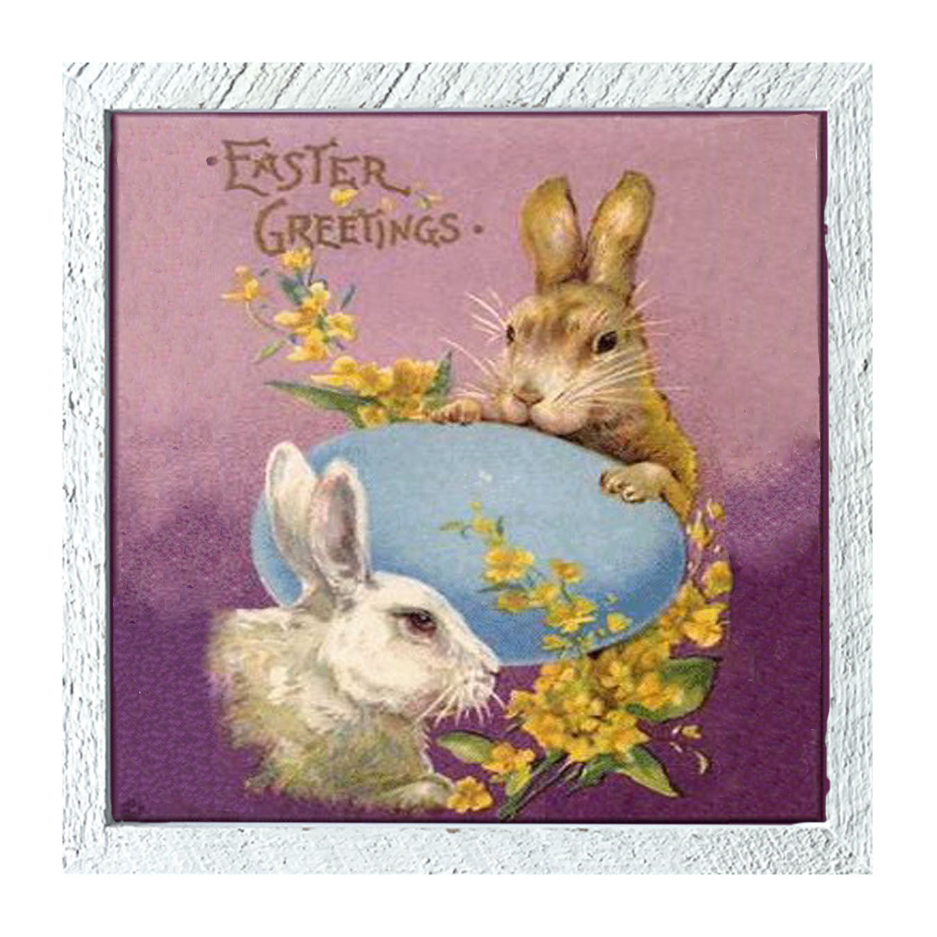 Easter Greetings Bunnies - Framed art