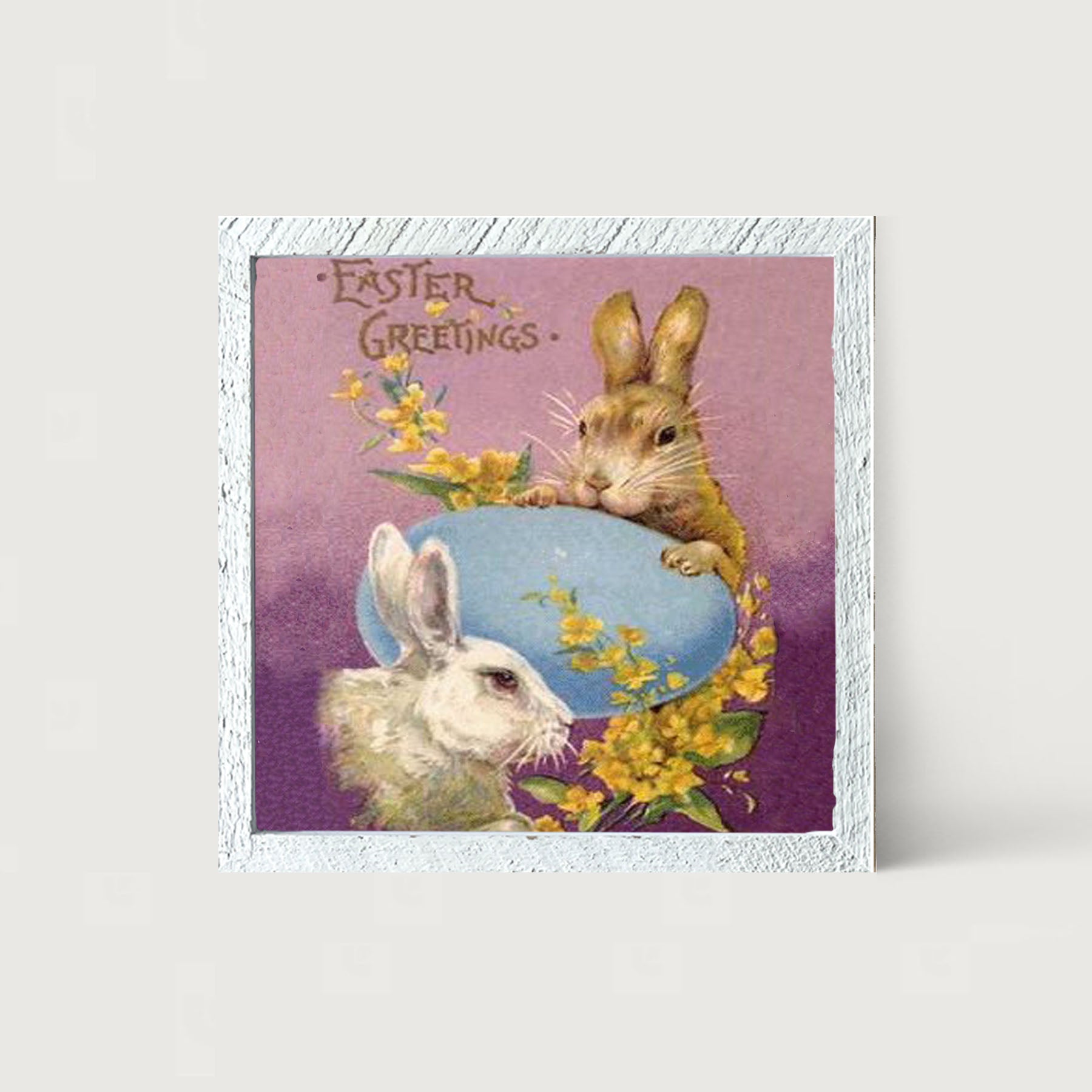 Easter Greetings Bunnies - Framed art