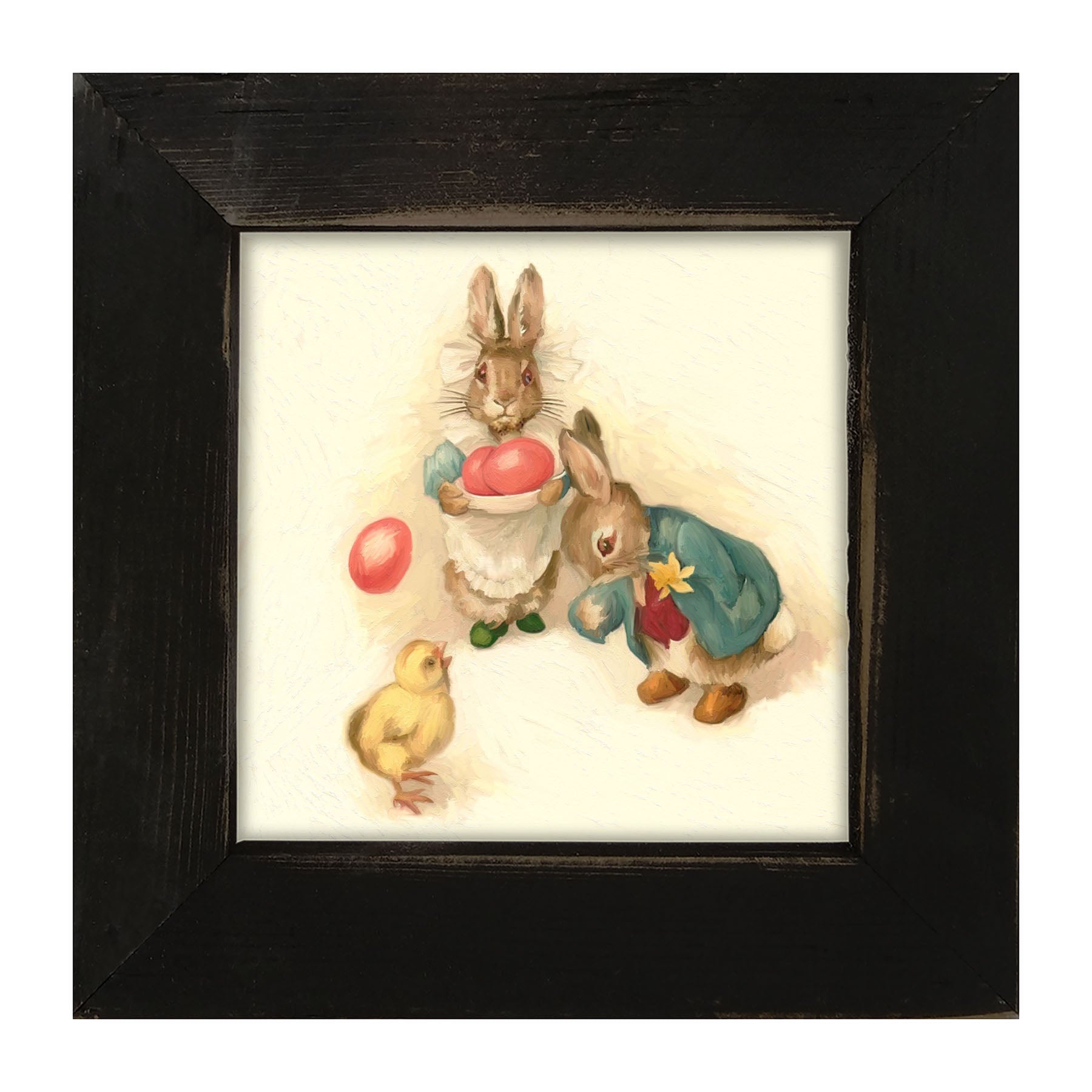 Bunnies with Easter Eggs - Framed art