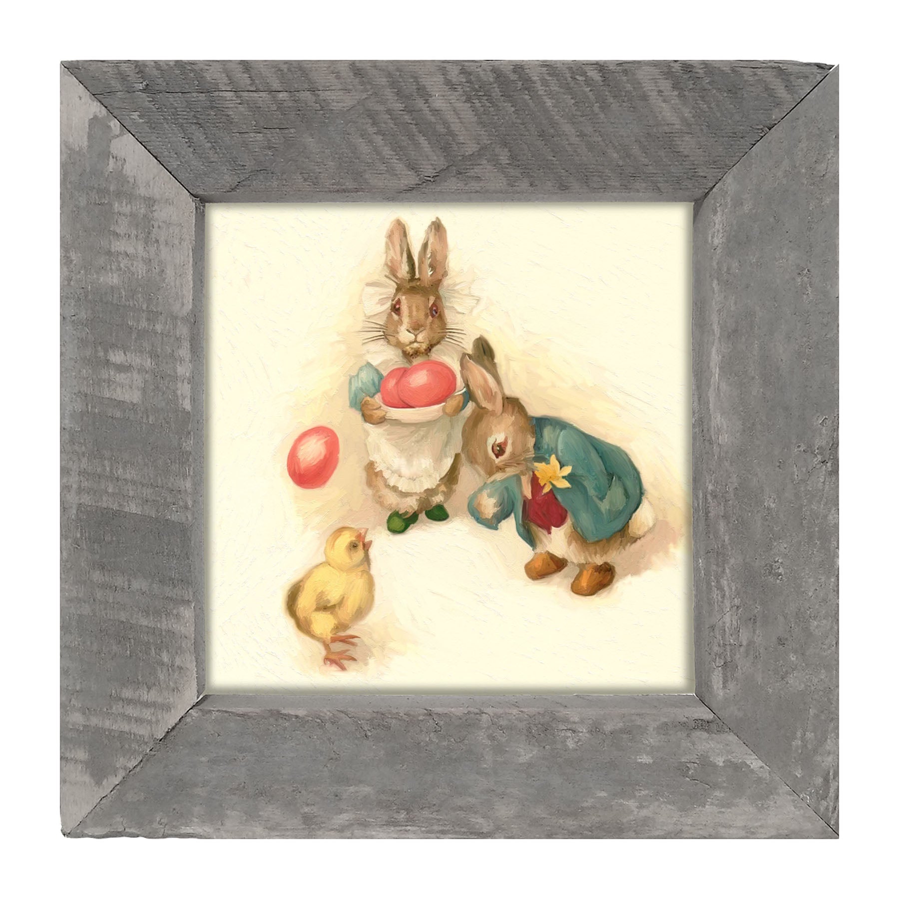Bunnies with Easter Eggs - Framed art