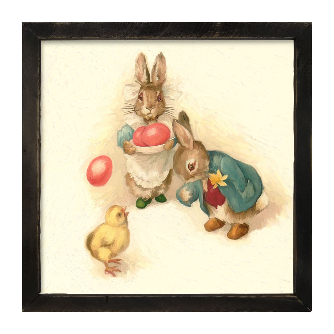 Bunnies with Easter Eggs - Framed art
