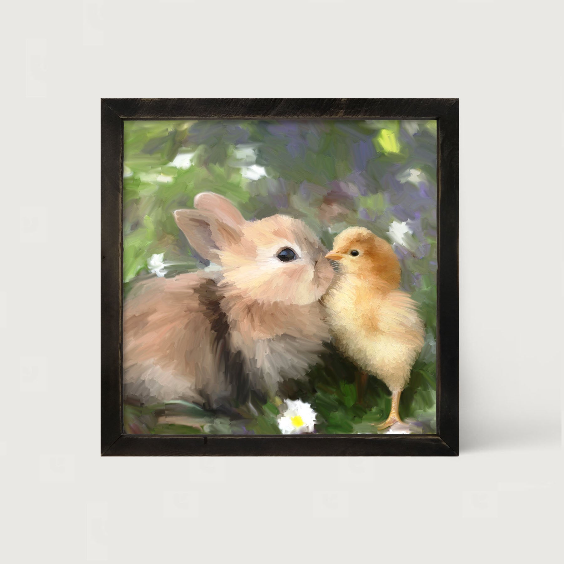 Bunny With Chick - Framed art