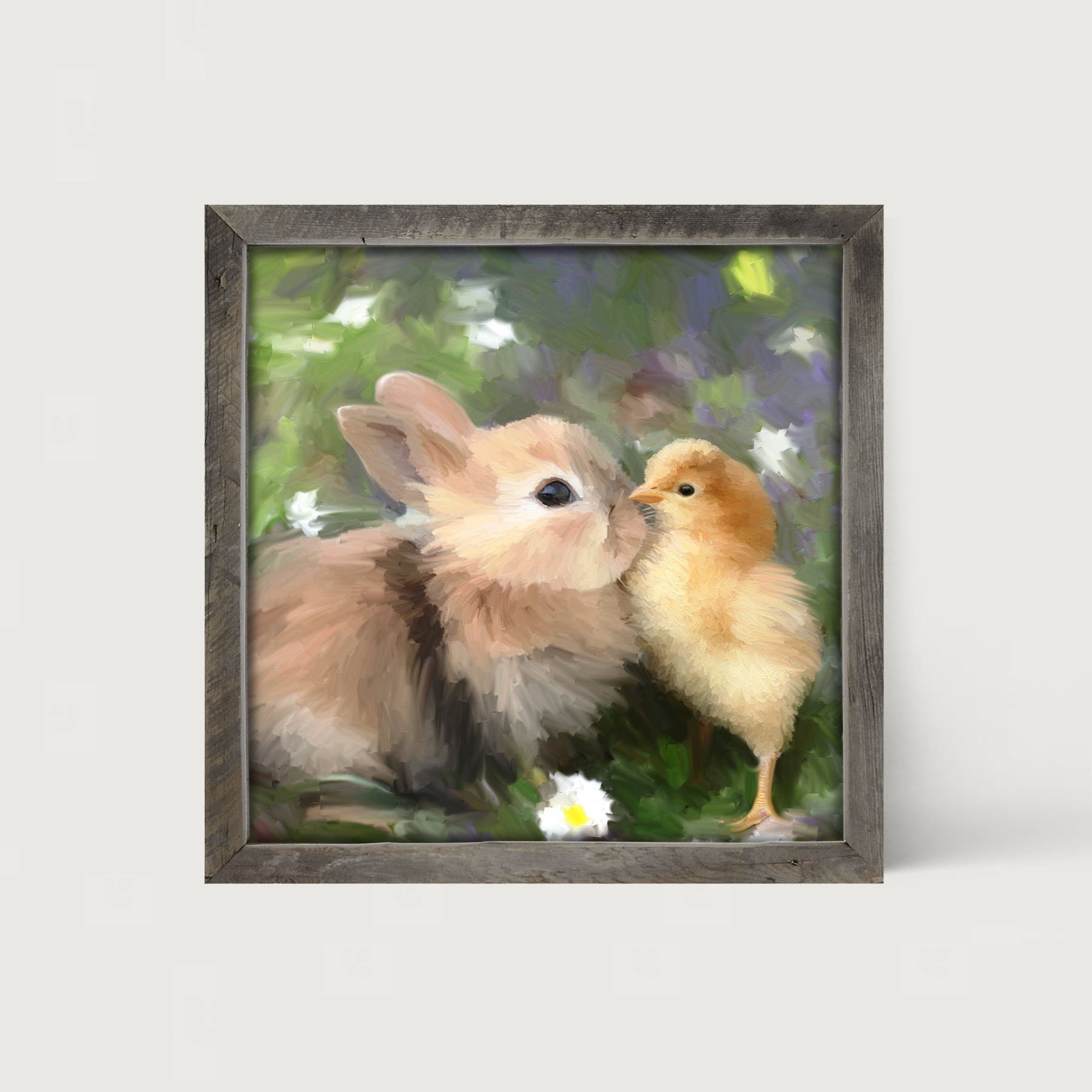 Bunny With Chick - Framed art