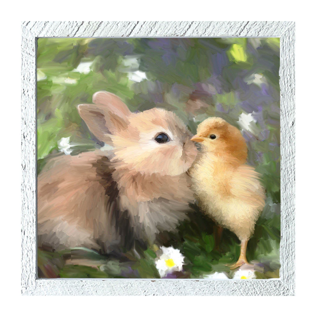 Bunny With Chick - Framed art
