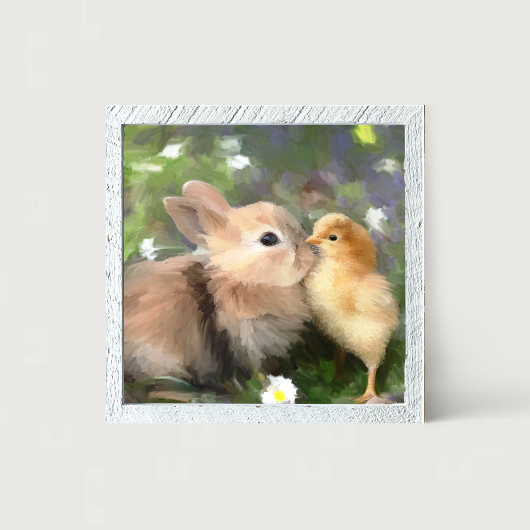 Bunny With Chick - Framed art