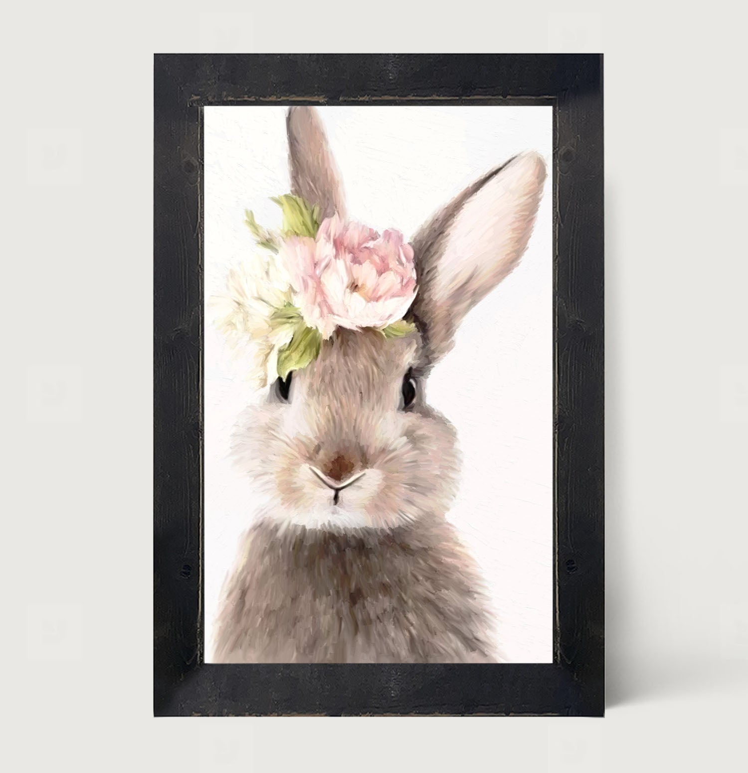 Bunny with Peonies - Framed art