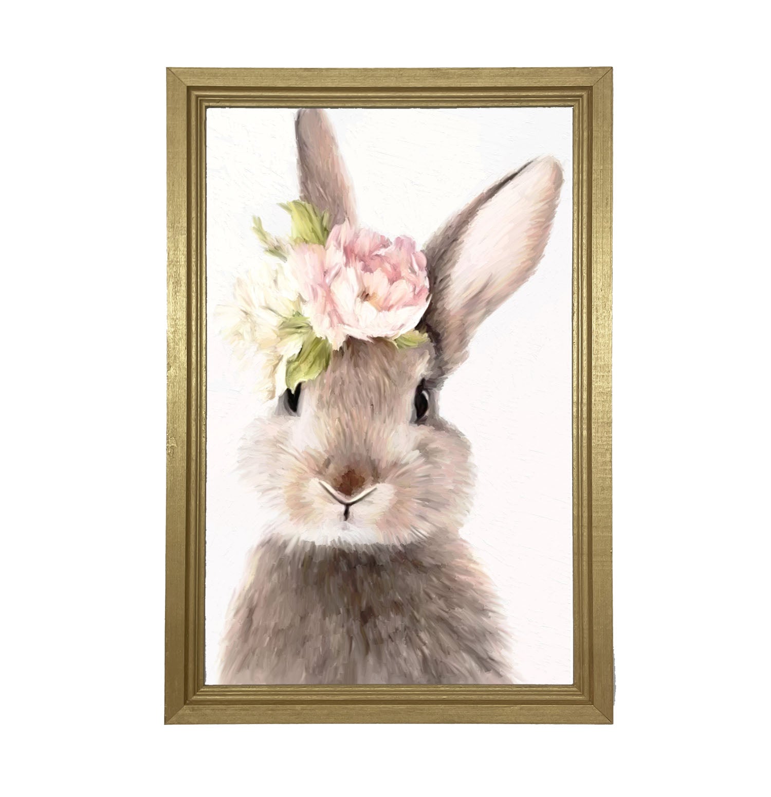 Bunny with Peonies - Framed art