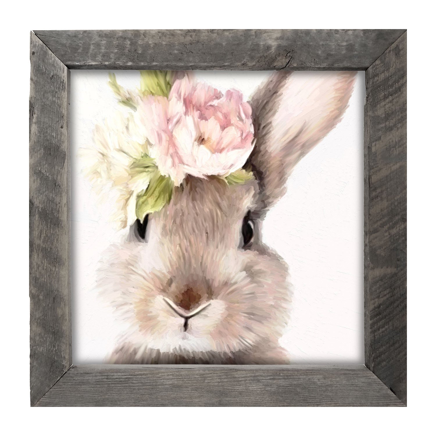 Bunny with Peonies - Framed art