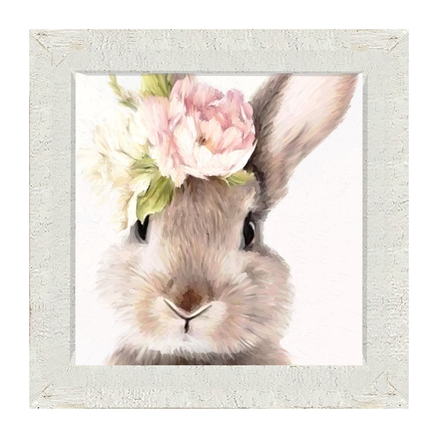 Bunny with Peonies - Framed art