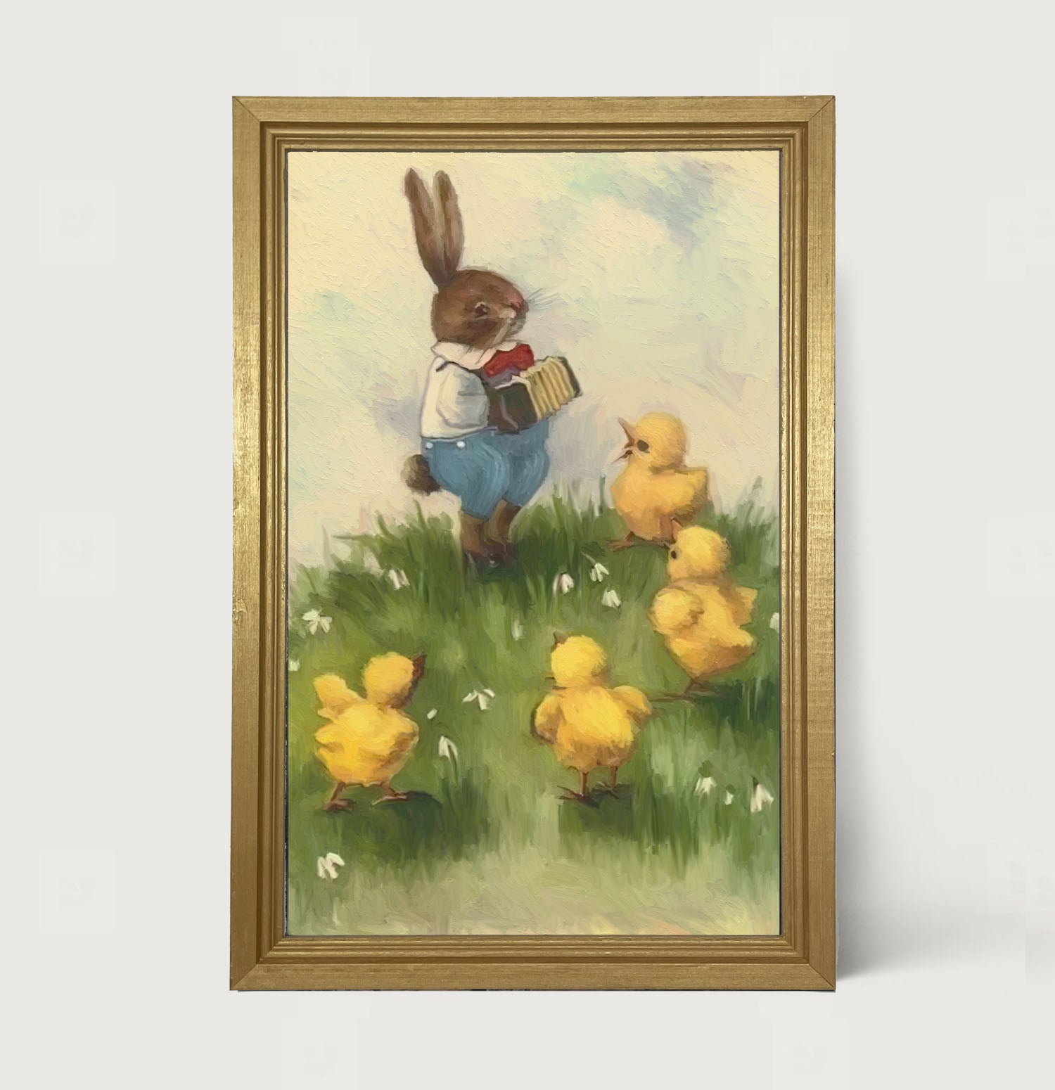 Easter Bunny in The Meadow - Framed art