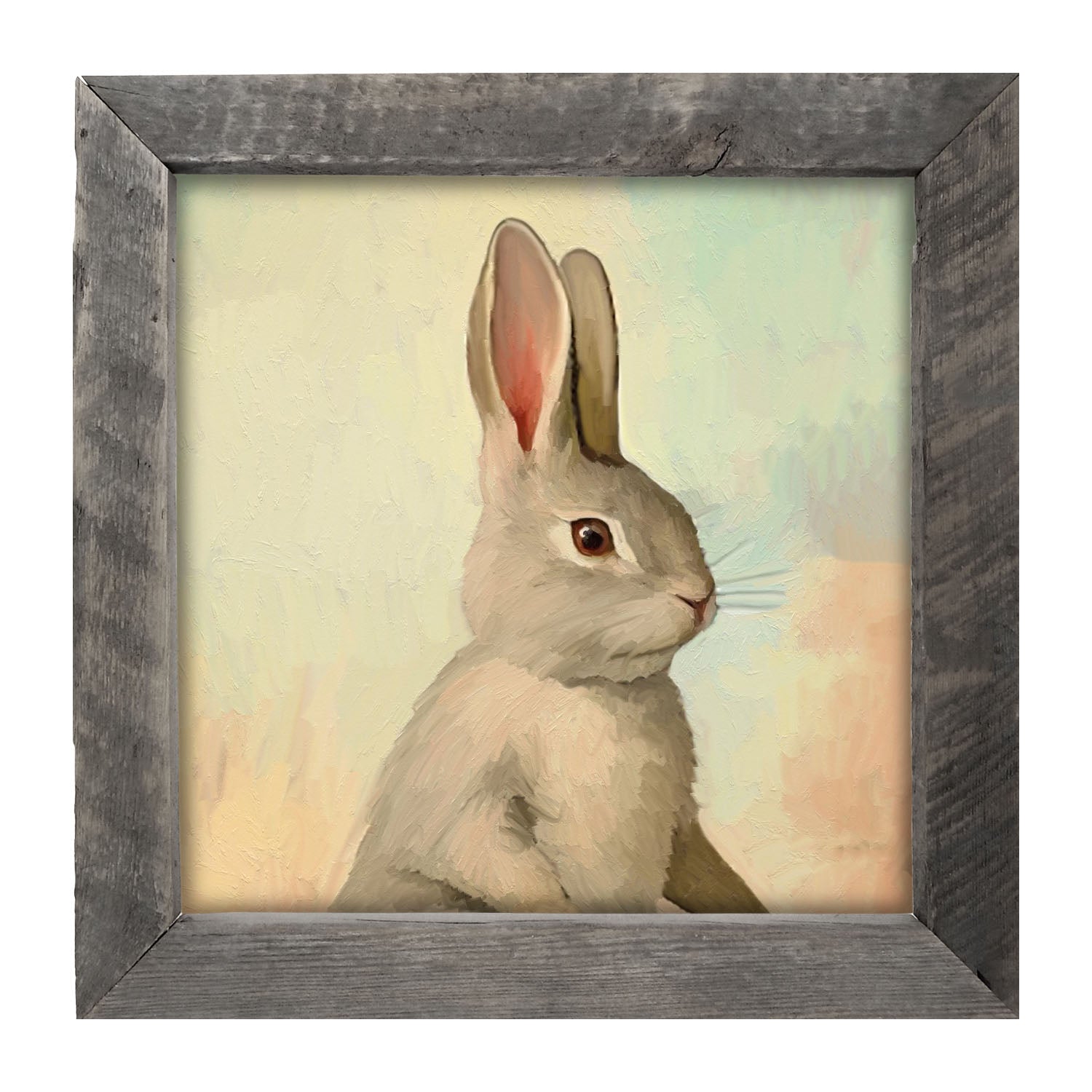 Pastel bunny posing - Framed art
