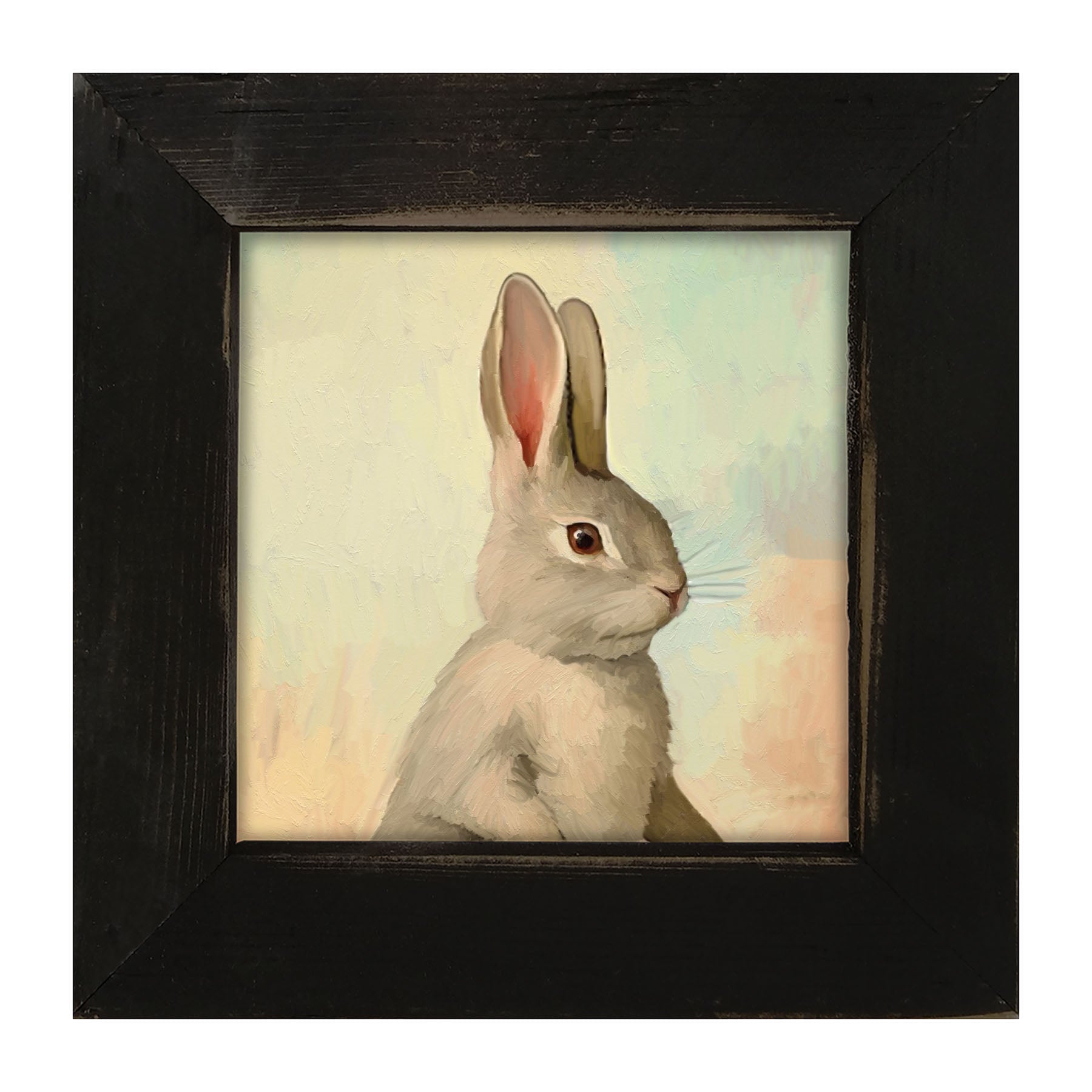 Pastel bunny posing - Framed art