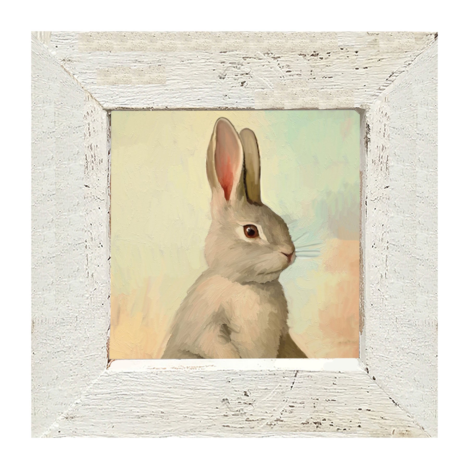 Pastel bunny posing - Framed art
